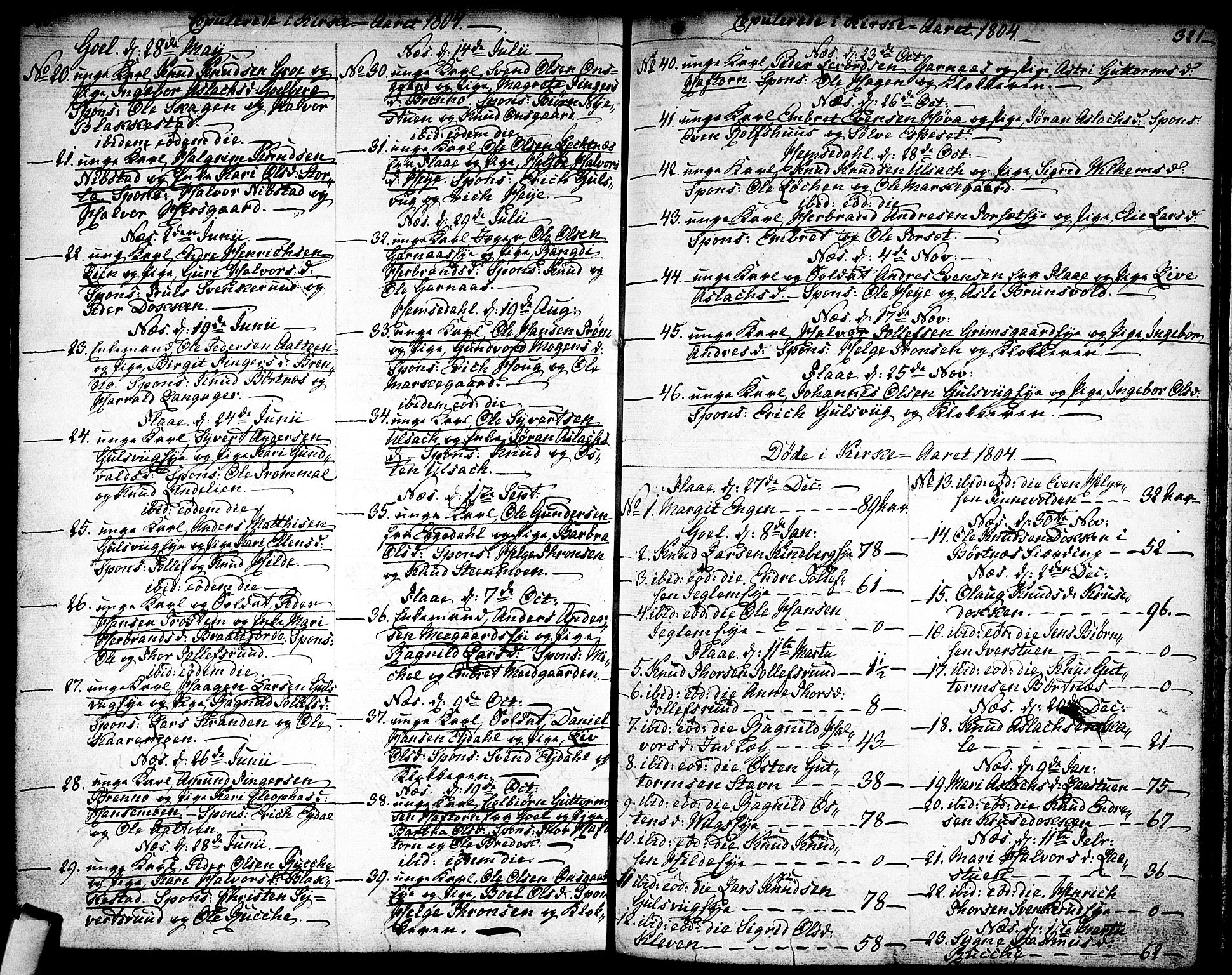 Nes kirkebøker, SAKO/A-236/F/Fa/L0005: Parish register (official) no. 5, 1787-1807, p. 320-321