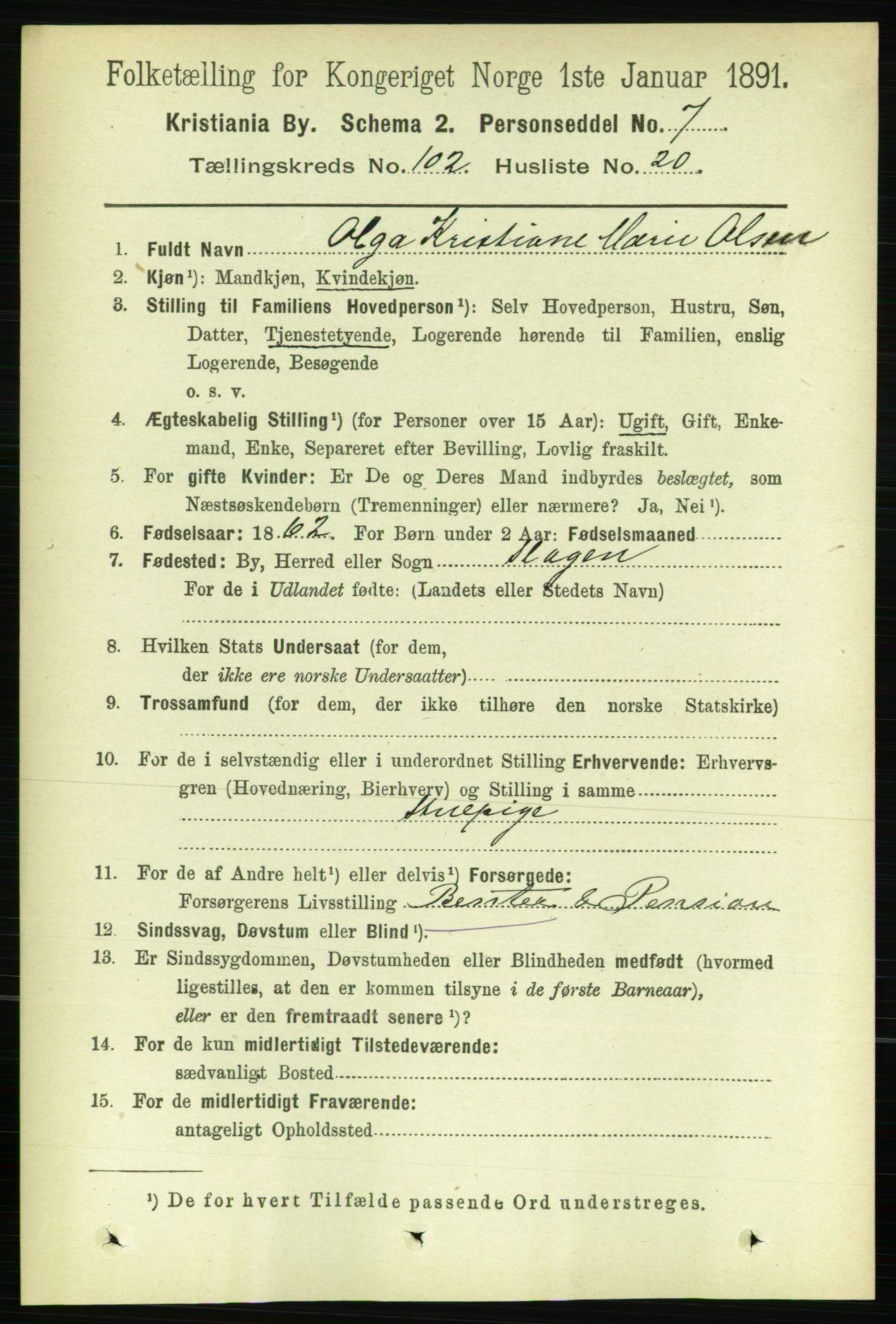 RA, 1891 census for 0301 Kristiania, 1891, p. 50986