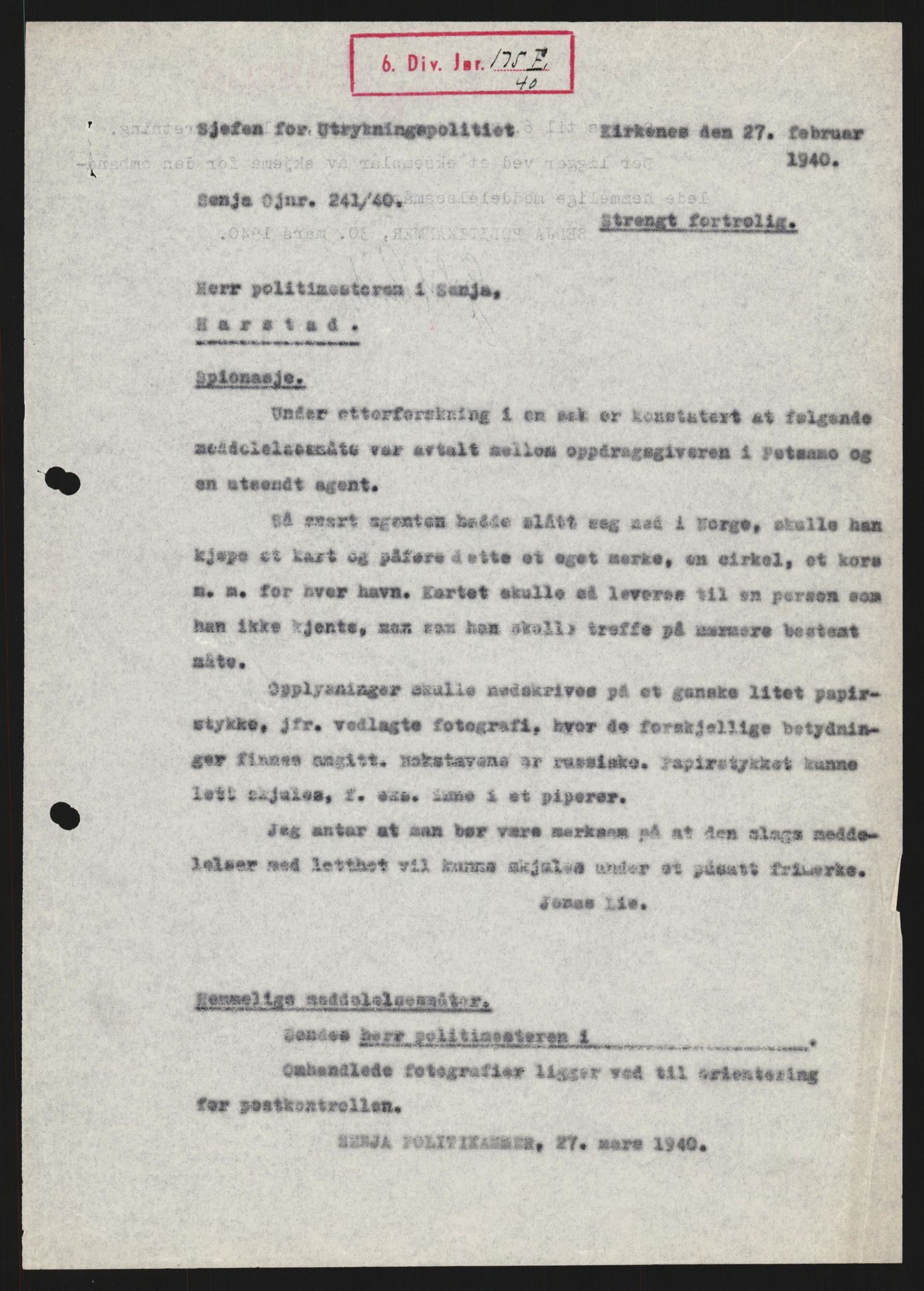 Forsvaret, Forsvarets krigshistoriske avdeling, AV/RA-RAFA-2017/Y/Yb/L0129: II-C-11-600  -  6. Divisjon / 6. Distriktskommando, 1936-1940, p. 190