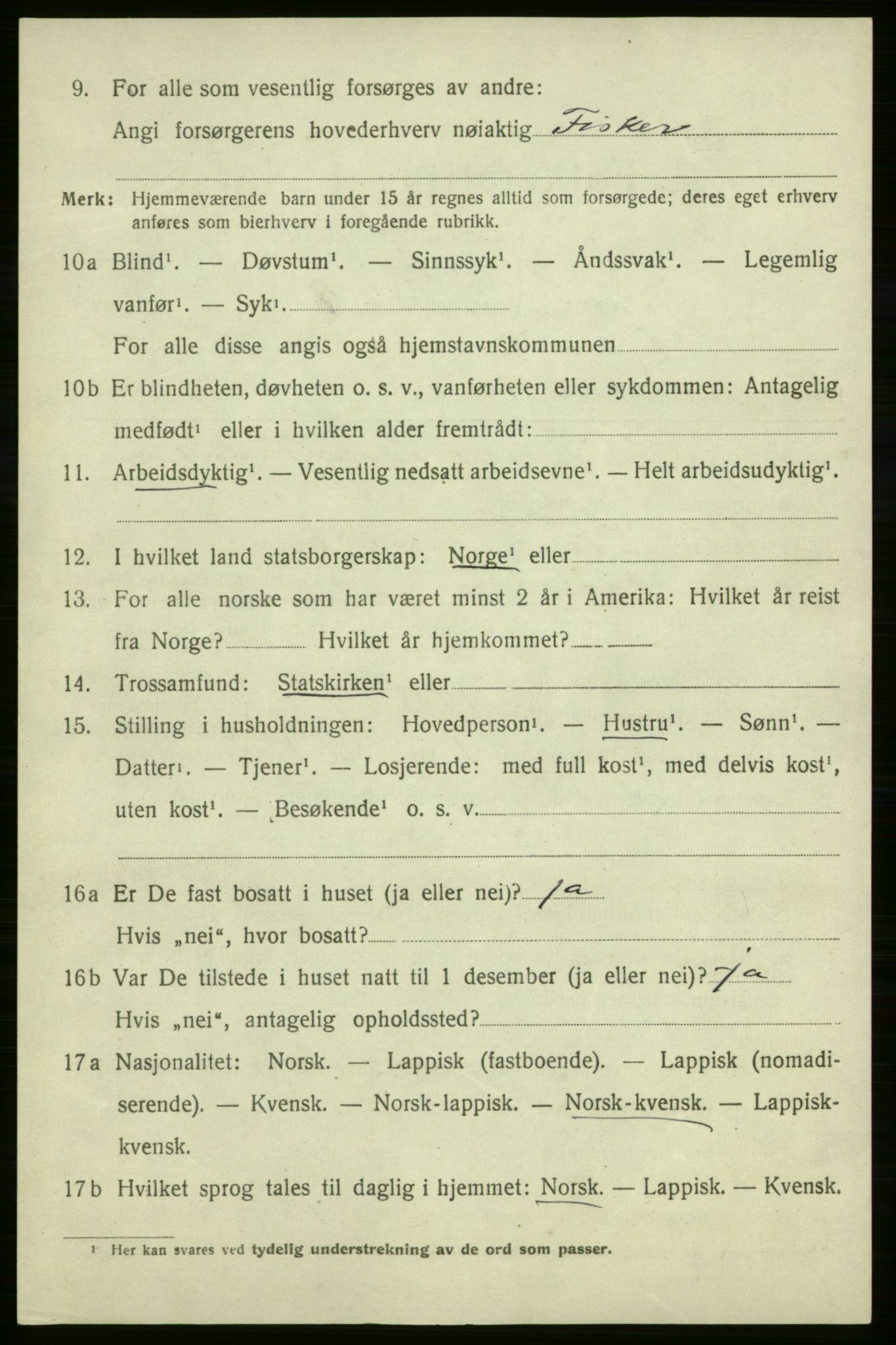 SATØ, 1920 census for Kjelvik, 1920, p. 3734