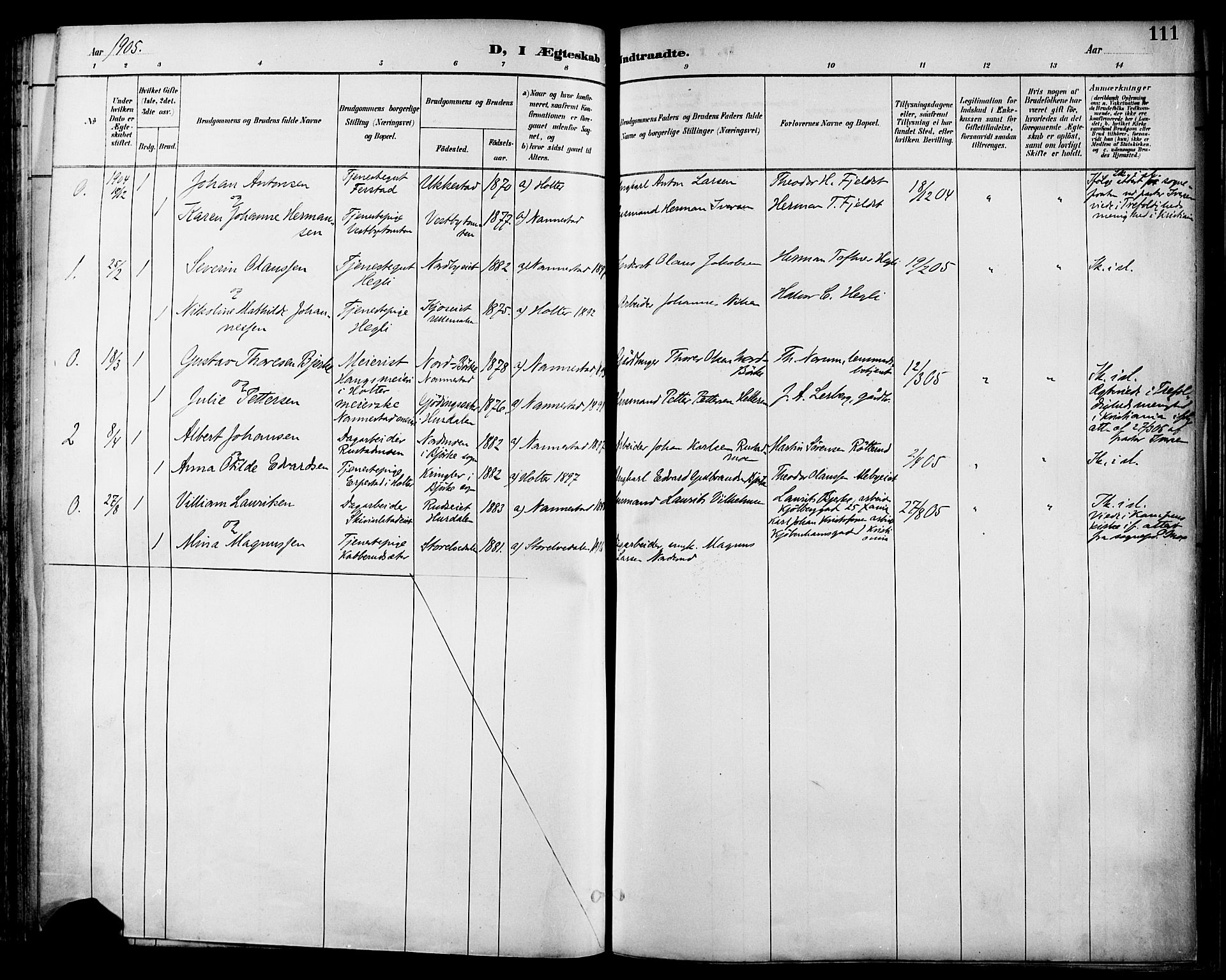 Nannestad prestekontor Kirkebøker, SAO/A-10414a/F/Fa/L0015: Parish register (official) no. I 15, 1891-1905, p. 111