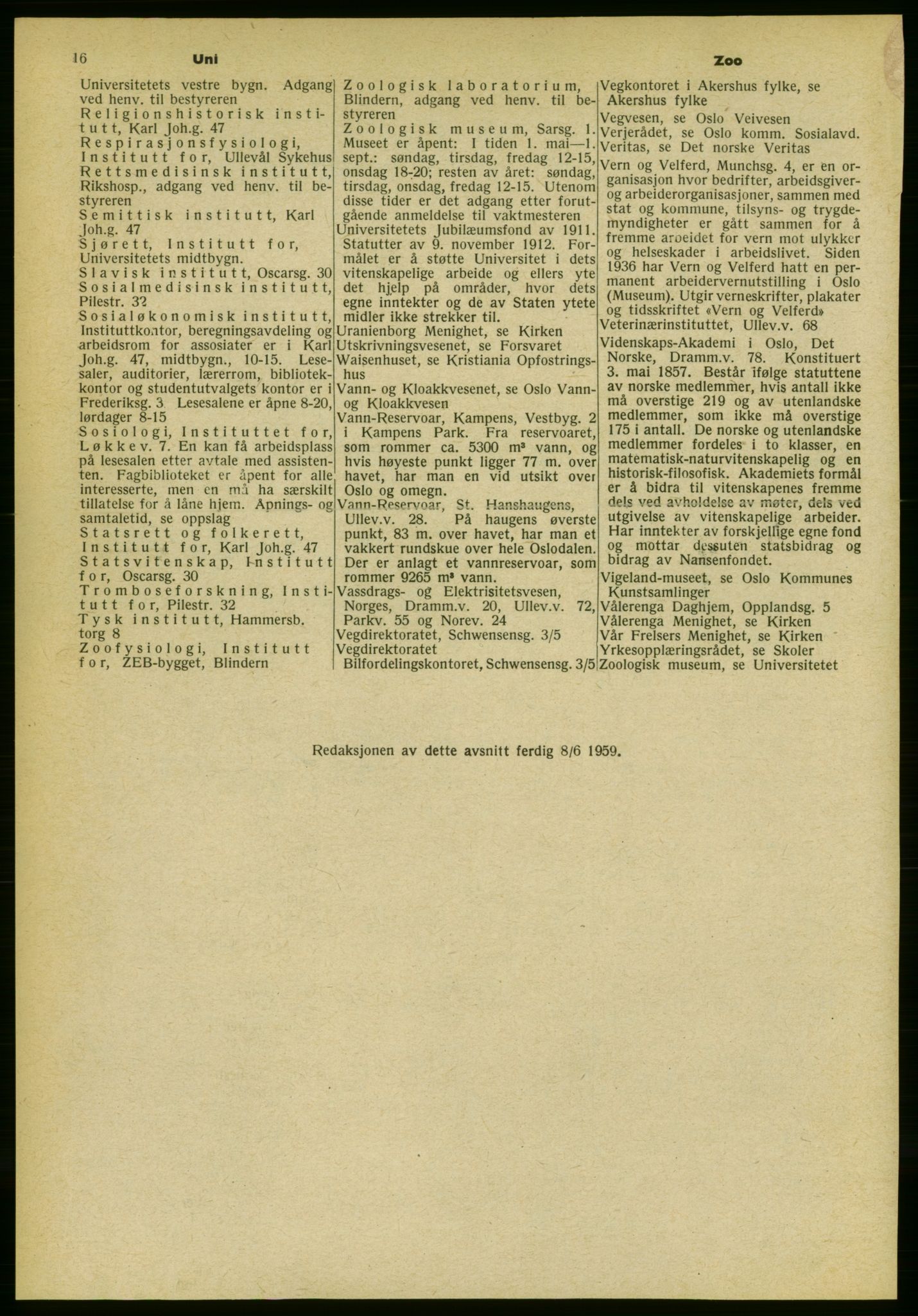 Kristiania/Oslo adressebok, PUBL/-, 1959-1960, p. 16