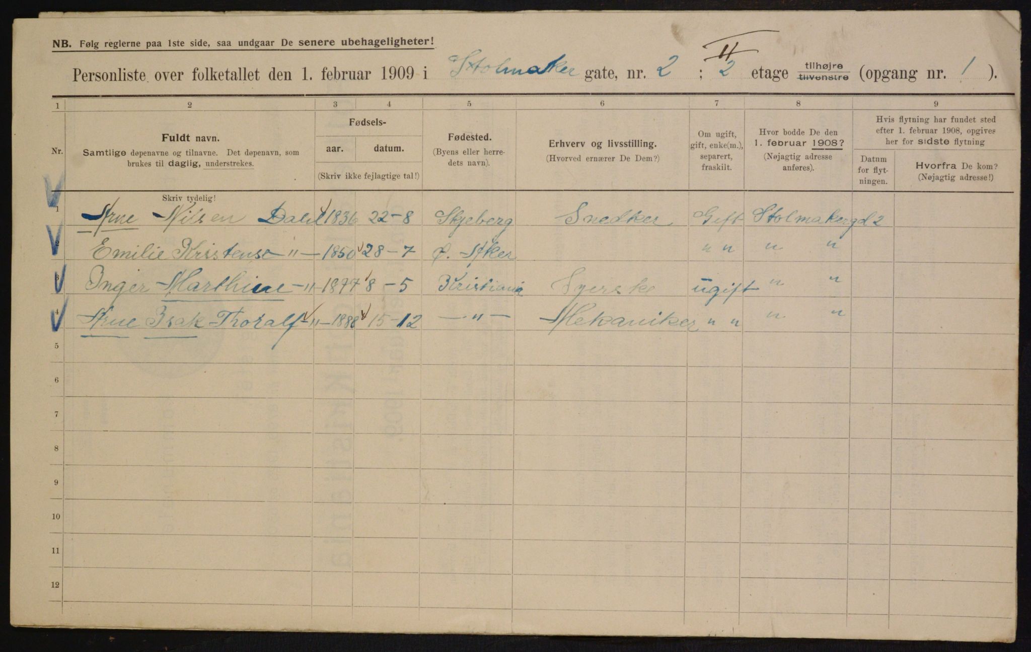 OBA, Municipal Census 1909 for Kristiania, 1909, p. 92788