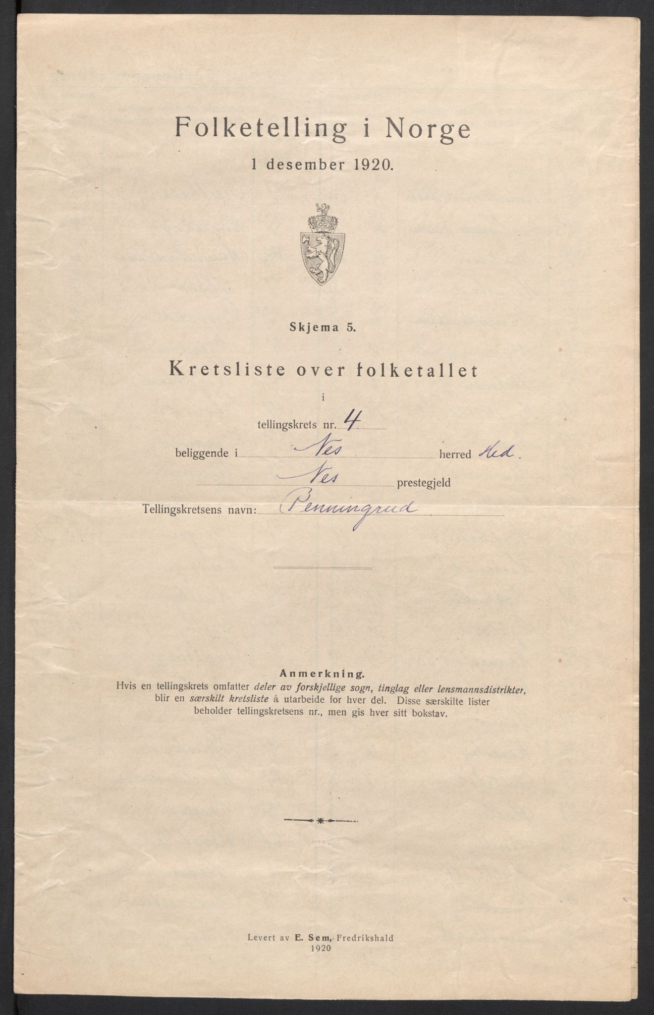 SAH, 1920 census for Nes (Hedmark), 1920, p. 21
