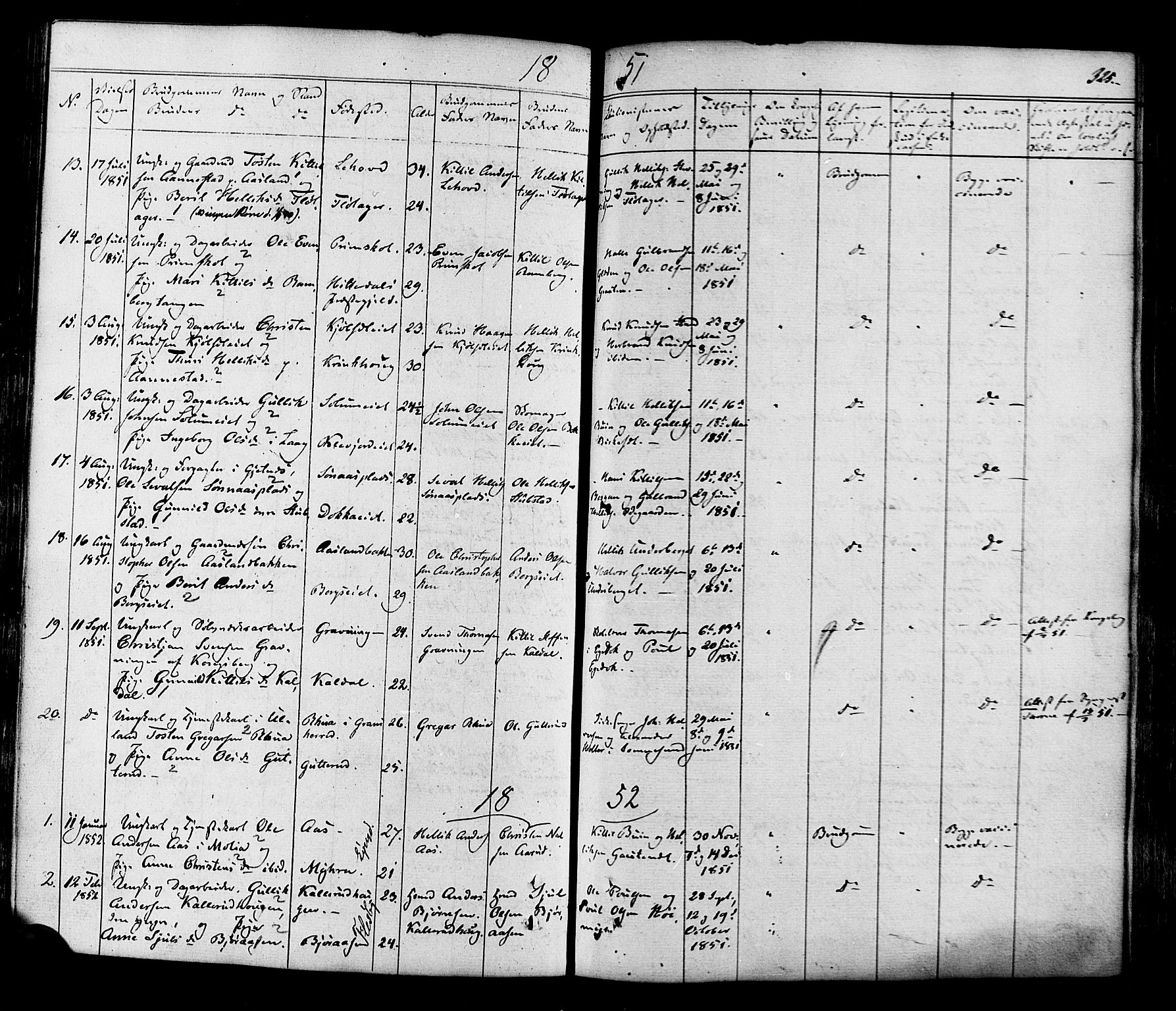 Flesberg kirkebøker, SAKO/A-18/F/Fa/L0006: Parish register (official) no. I 6, 1834-1860, p. 325