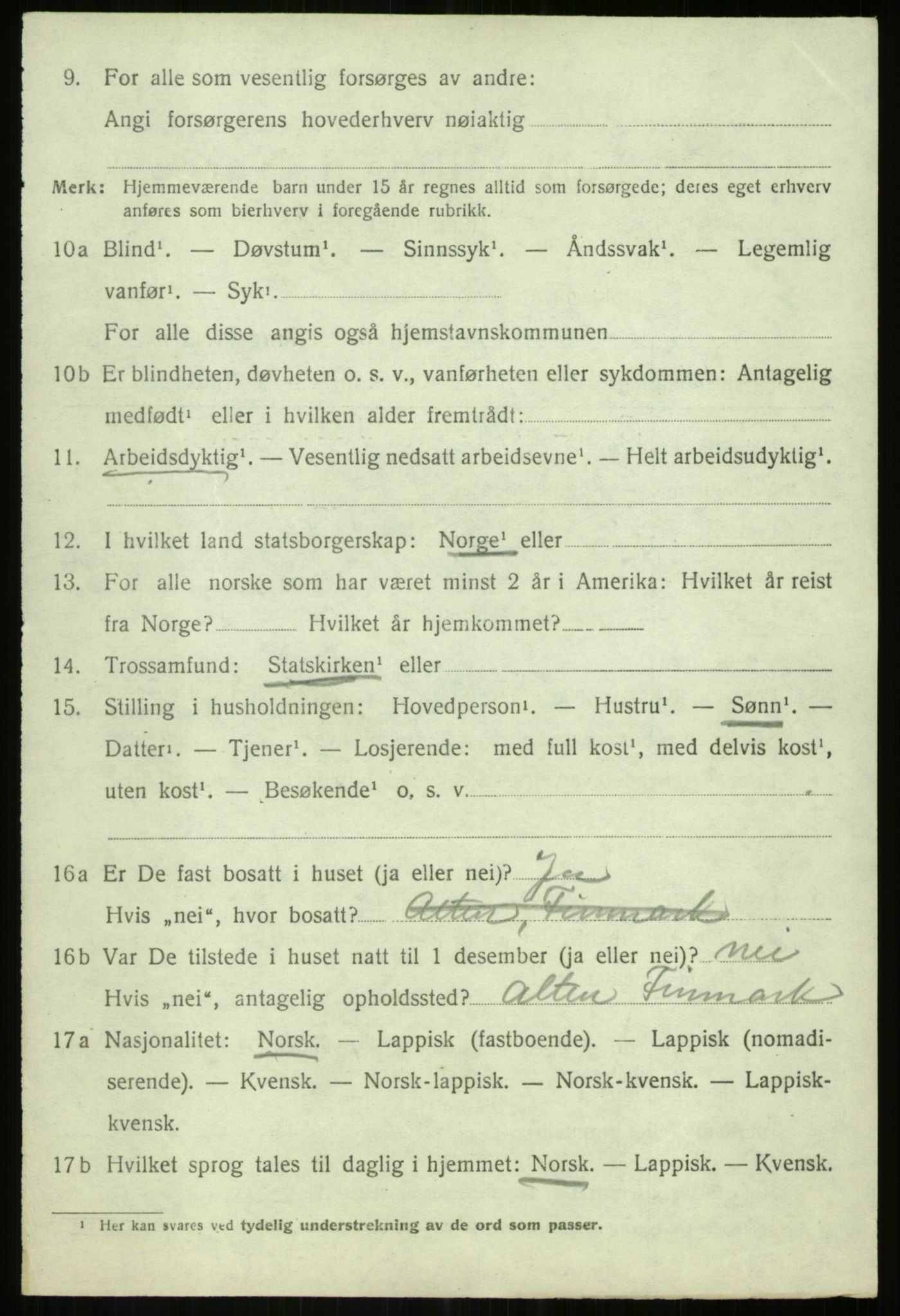 SATØ, 1920 census for Lenvik, 1920, p. 5651