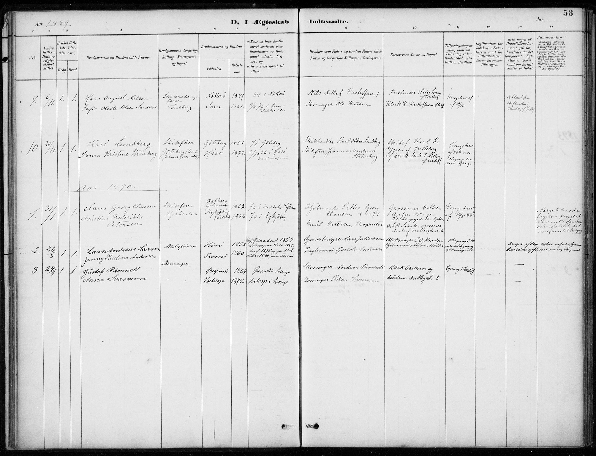 Den norske sjømannsmisjon i utlandet/Bristolhavnene (Cardiff-Swansea), AV/SAB-SAB/PA-0102/H/Ha/Haa/L0002: Parish register (official) no. A 2, 1887-1932, p. 53