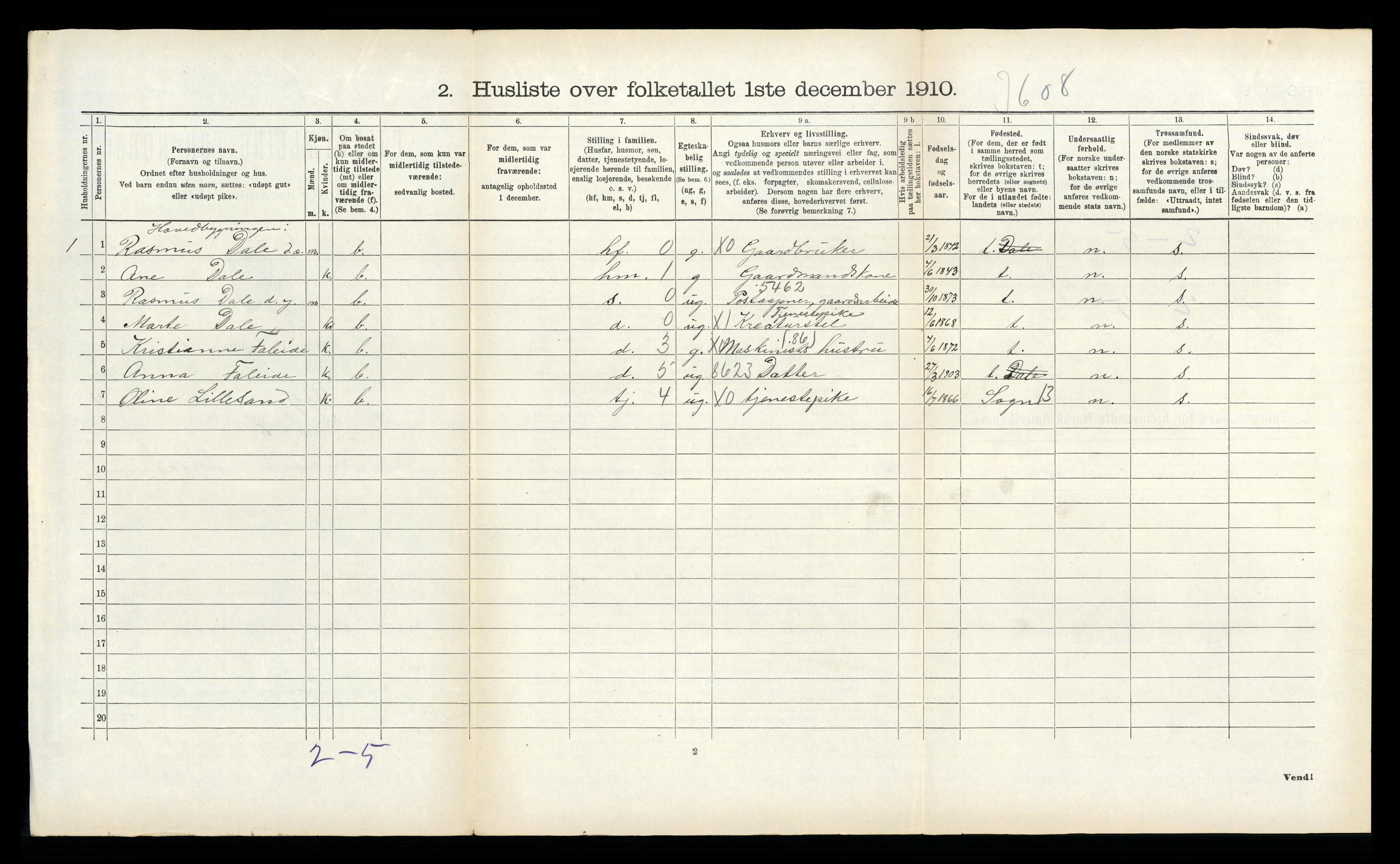 RA, 1910 census for Stryn, 1910, p. 750