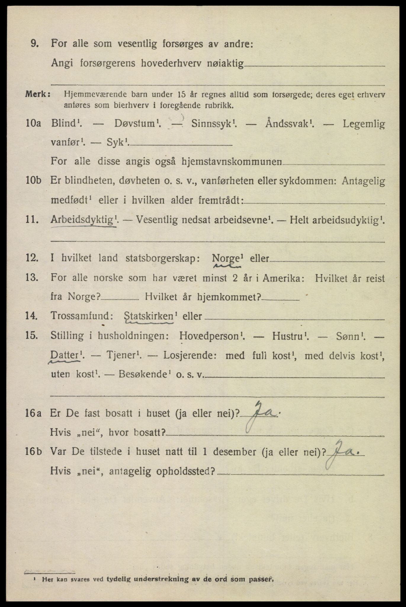 SAK, 1920 census for Grindheim, 1920, p. 876