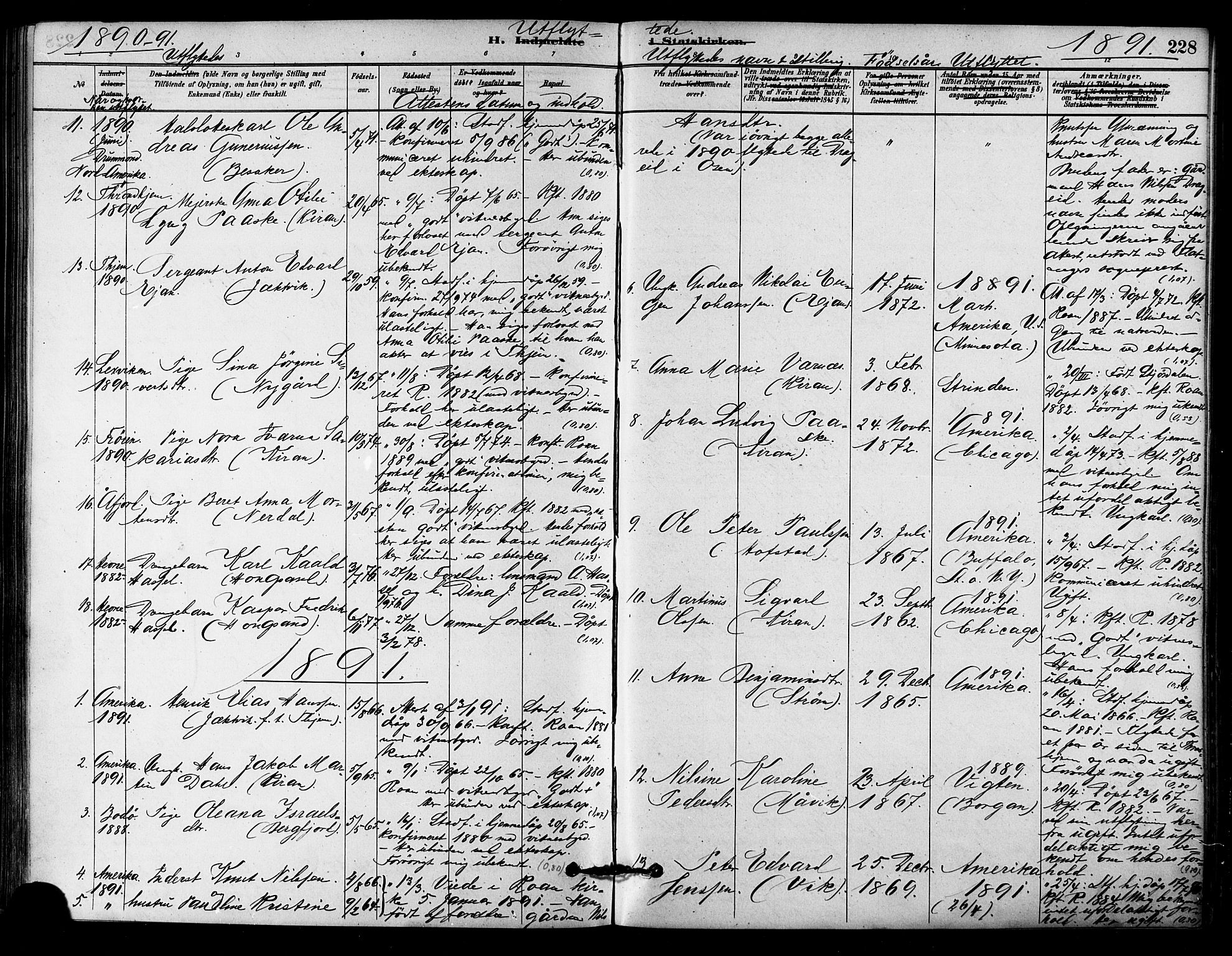 Ministerialprotokoller, klokkerbøker og fødselsregistre - Sør-Trøndelag, SAT/A-1456/657/L0707: Parish register (official) no. 657A08, 1879-1893, p. 228