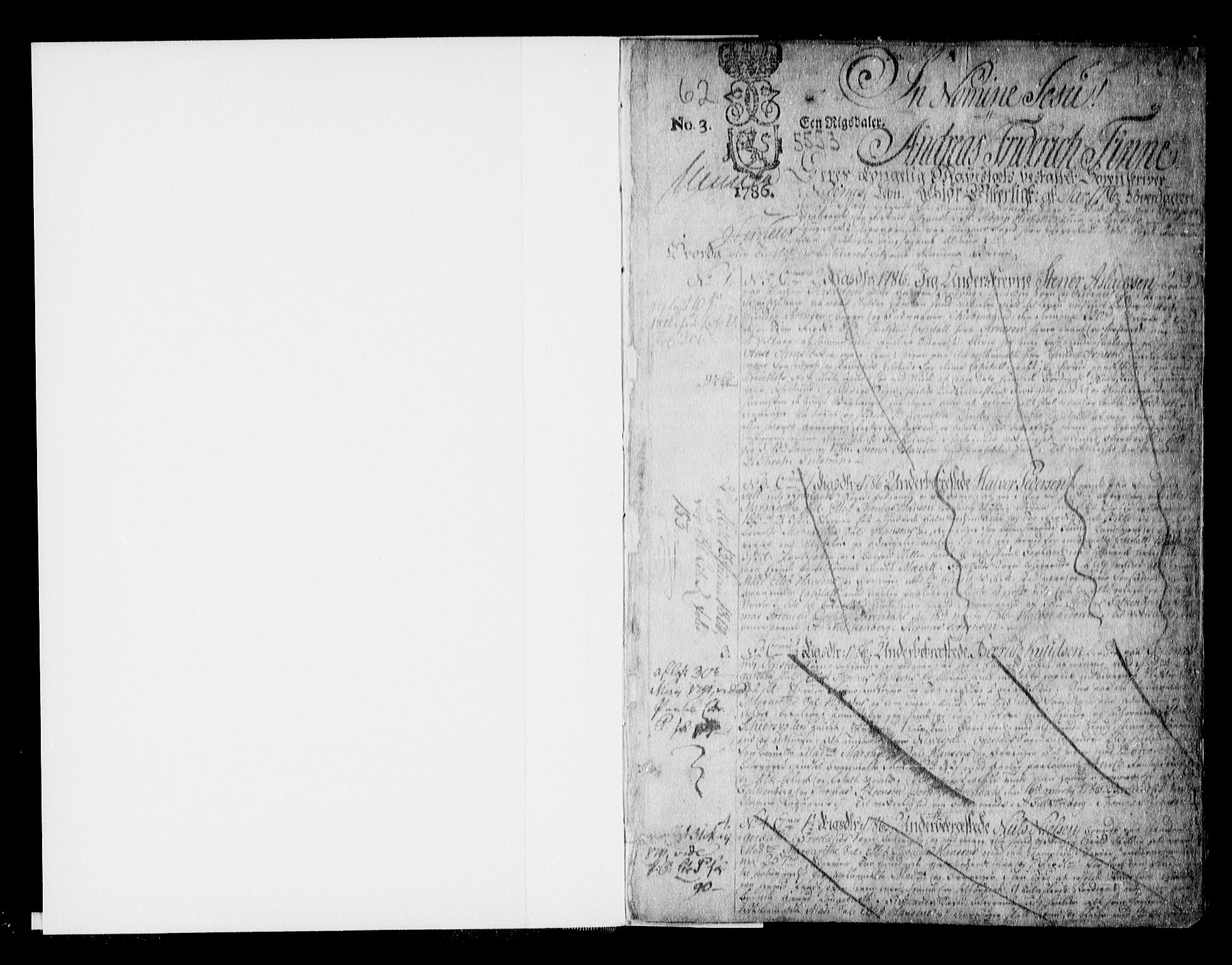 Nedenes sorenskriveri før 1824, SAK/1221-0007/G/Gb/L0016: Mortgage book no. 16, 1786-1790, p. 1