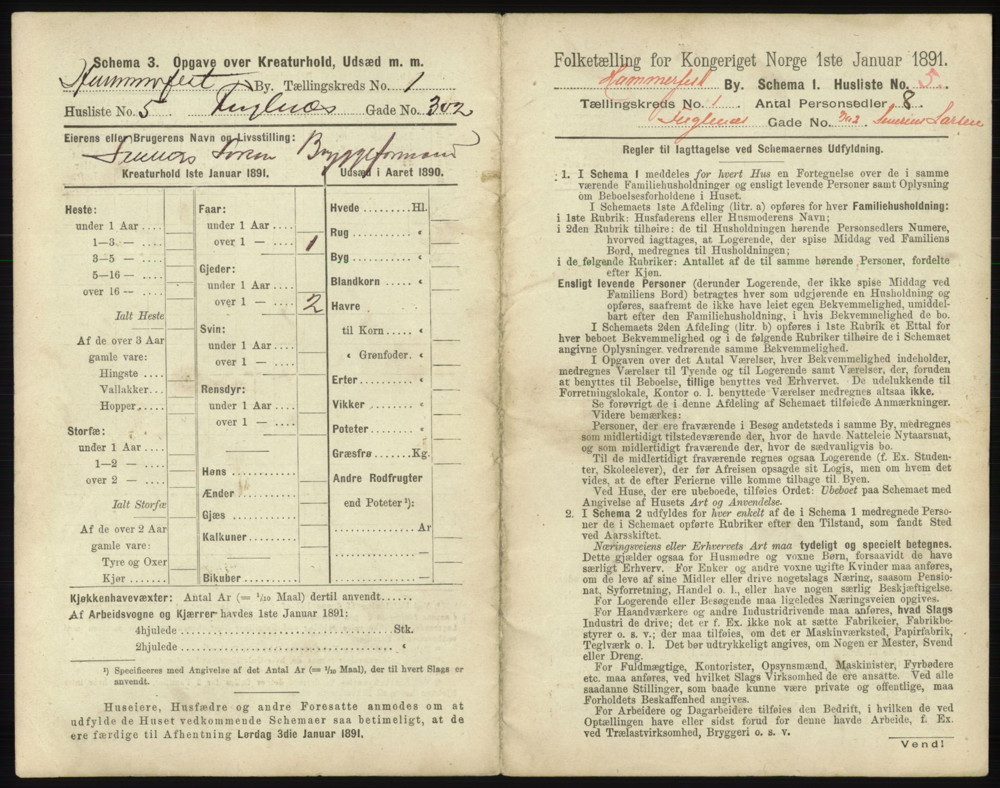 RA, 1891 census for 2001 Hammerfest, 1891, p. 28