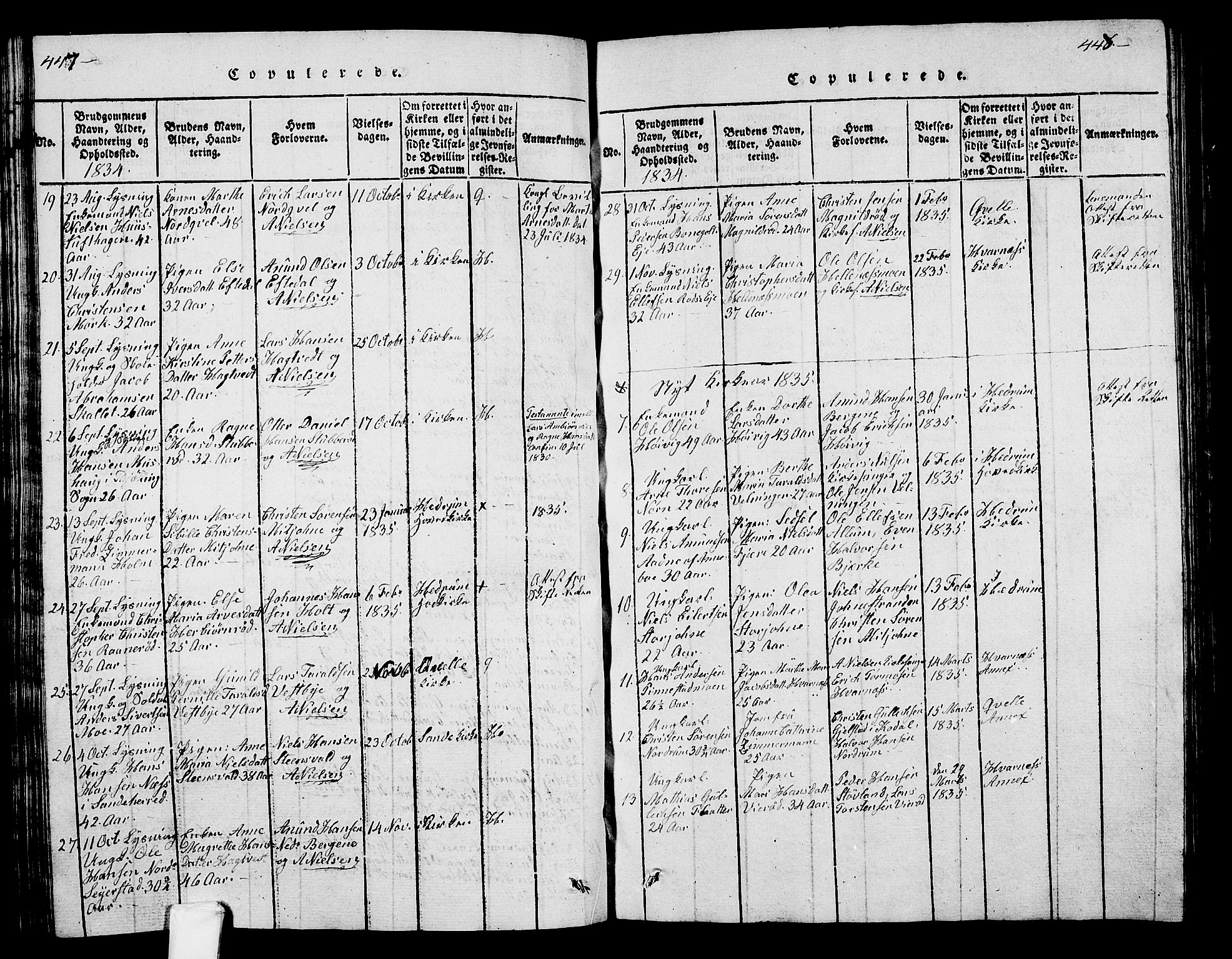 Hedrum kirkebøker, AV/SAKO-A-344/G/Ga/L0003: Parish register (copy) no. I 3, 1817-1835, p. 447-448