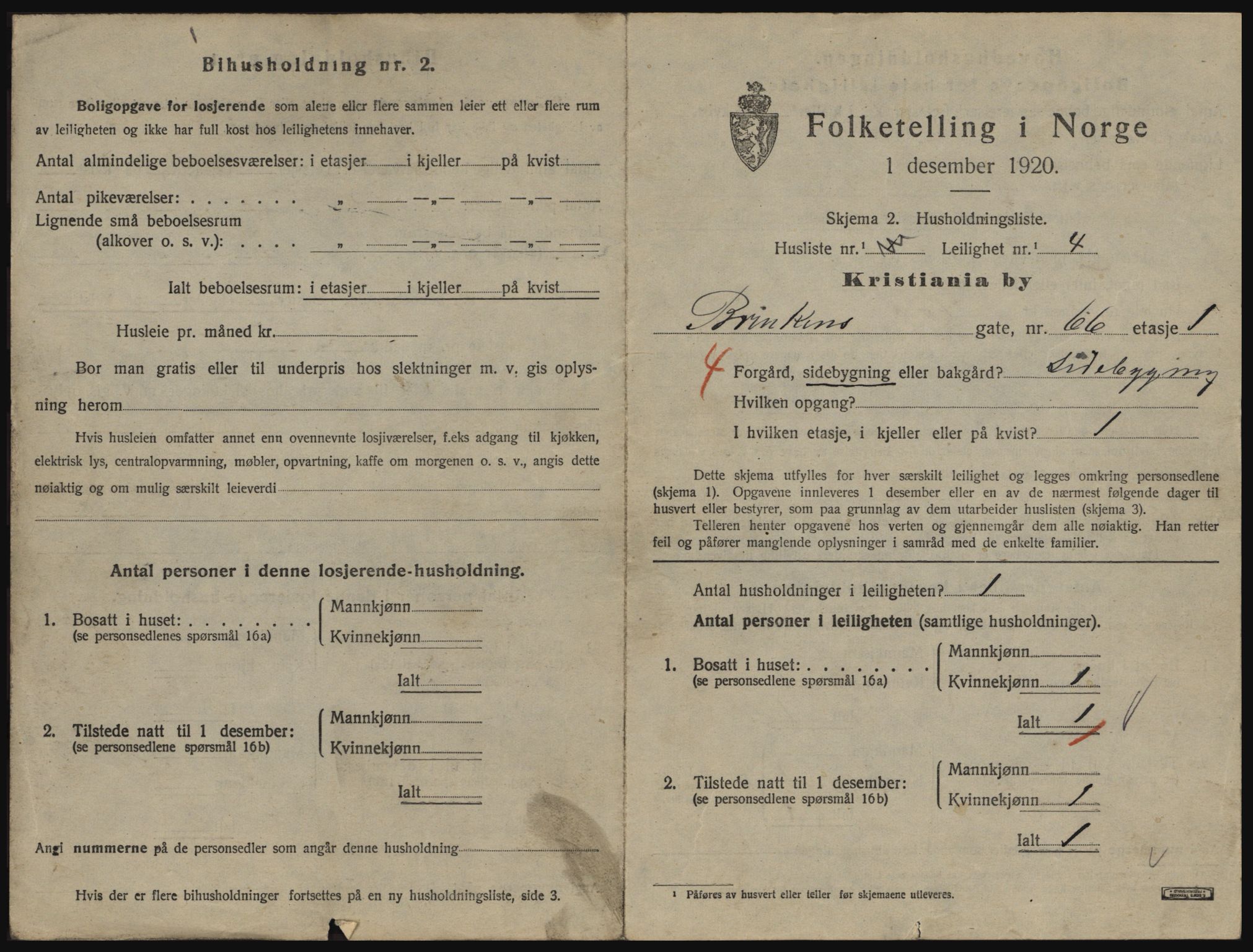 SAO, 1920 census for Kristiania, 1920, p. 9240