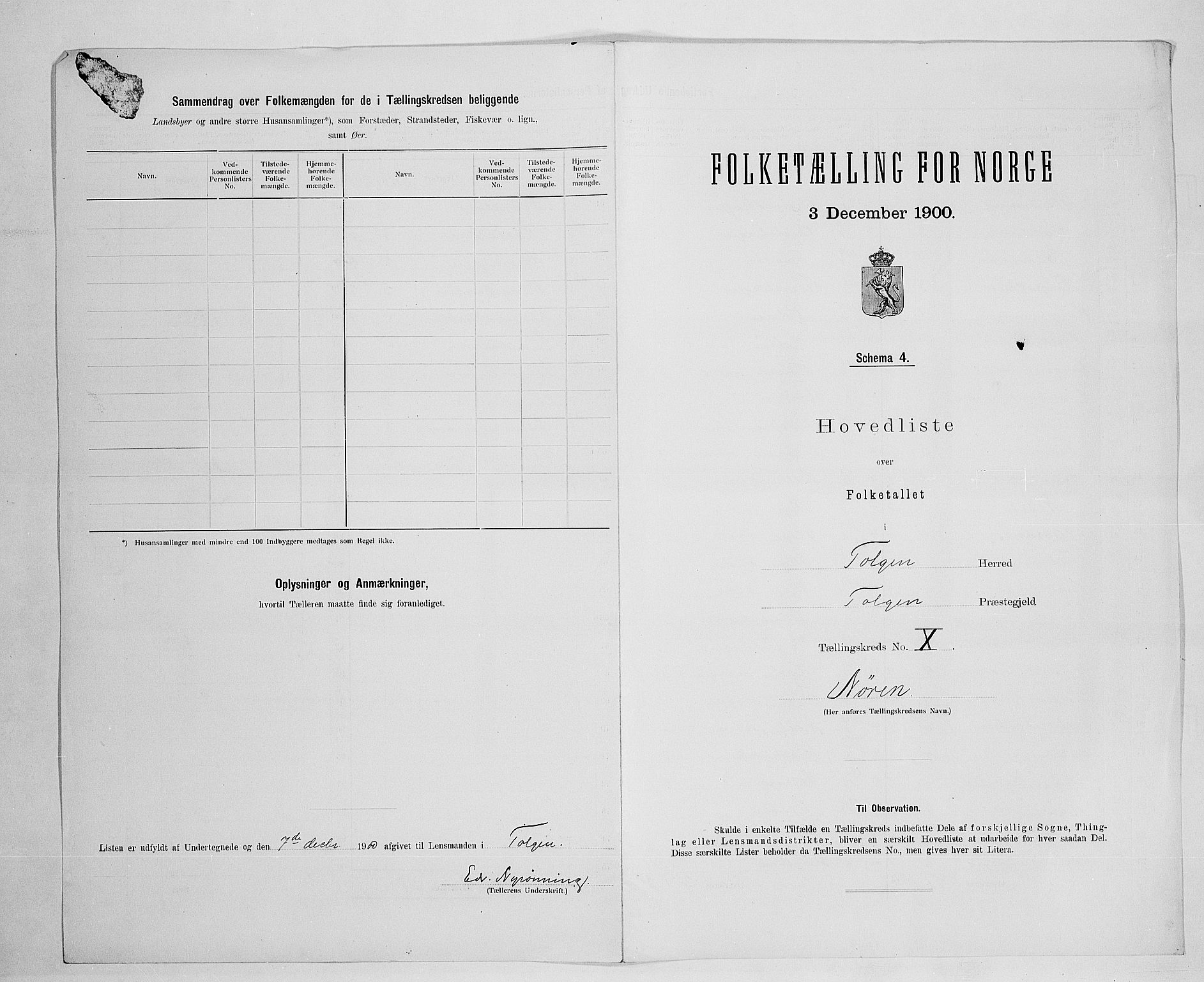 SAH, 1900 census for Tolga, 1900, p. 47