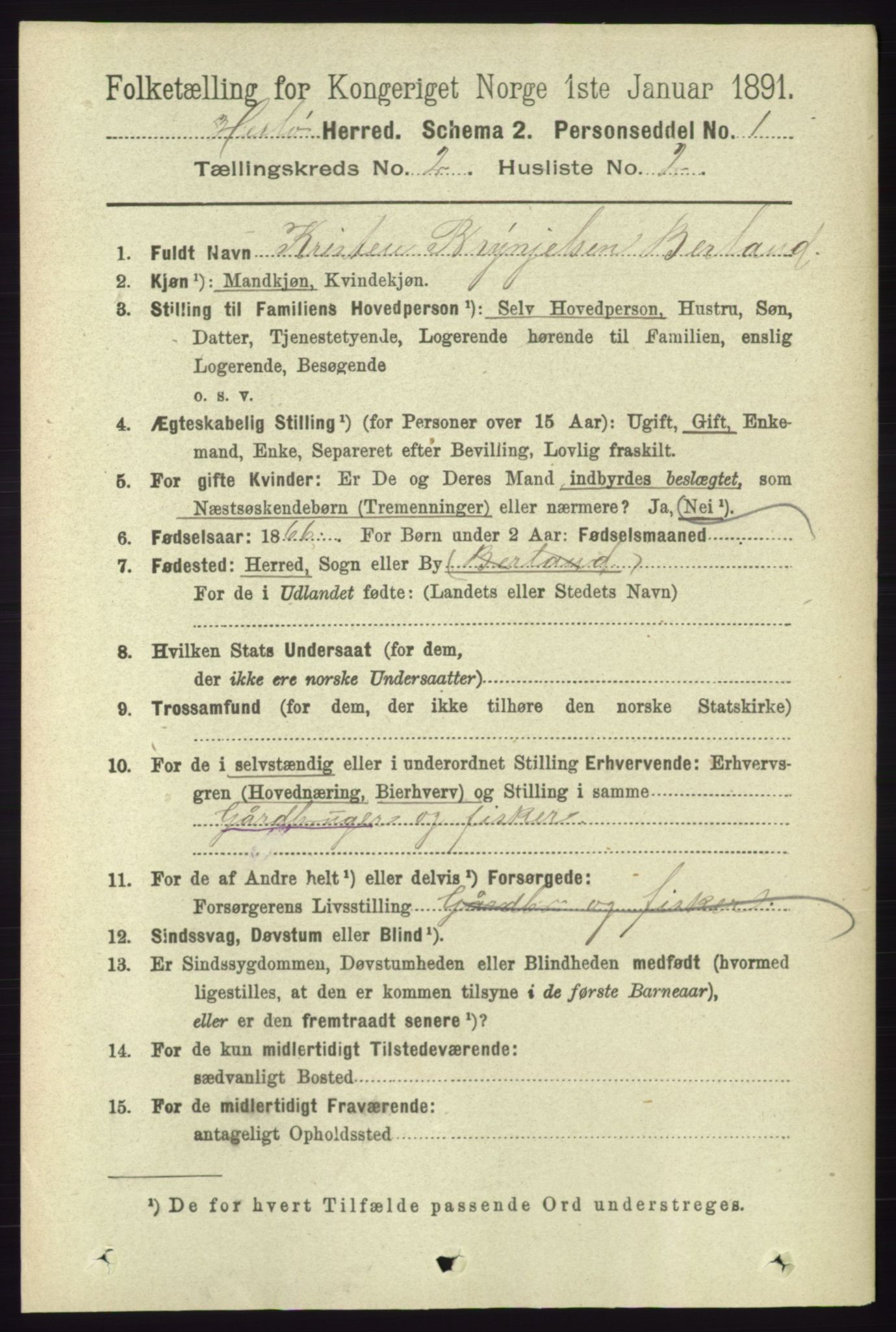 RA, 1891 census for 1258 Herdla, 1891, p. 546