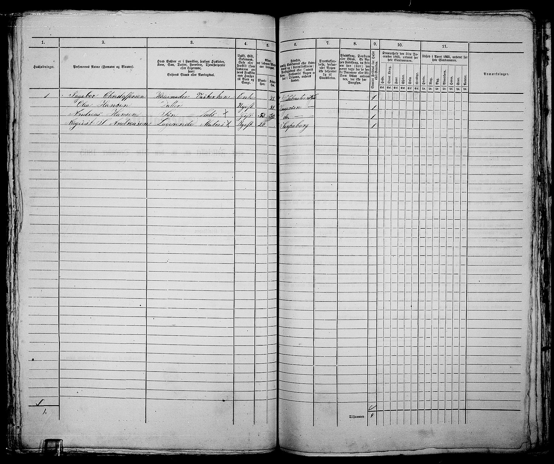 RA, 1865 census for Fredrikstad/Fredrikstad, 1865, p. 599