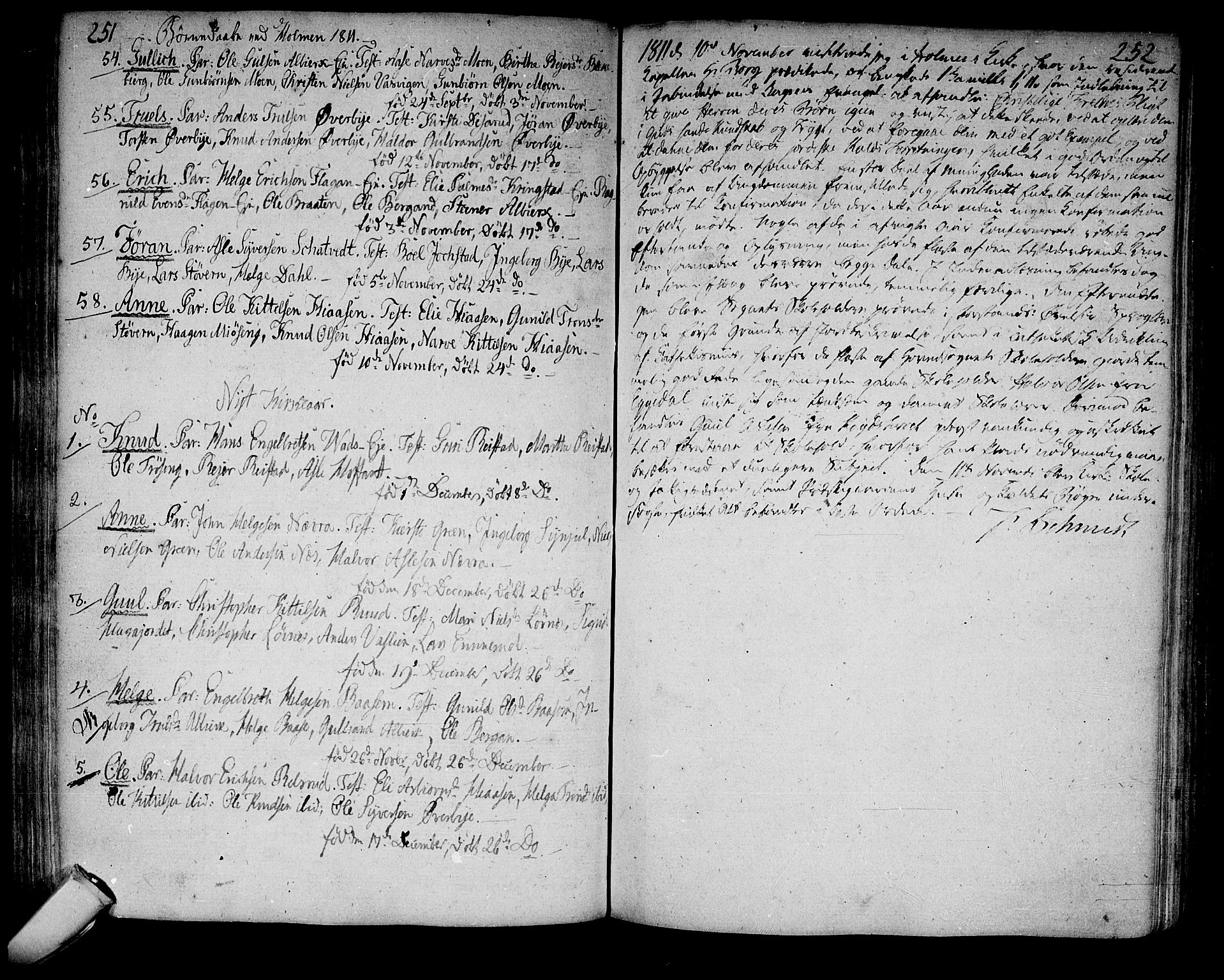 Sigdal kirkebøker, AV/SAKO-A-245/F/Fa/L0003: Parish register (official) no. I 3, 1793-1811, p. 251-252