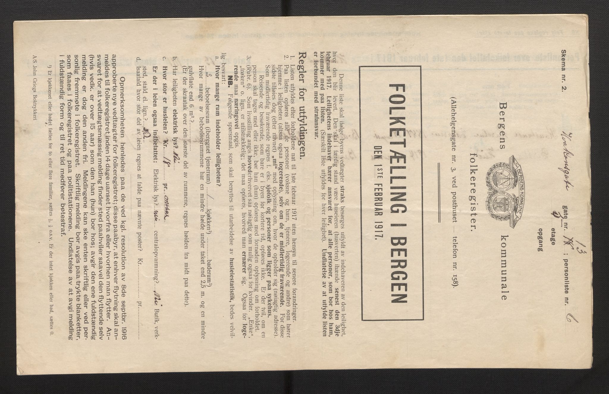 SAB, Municipal Census 1917 for Bergen, 1917, p. 11196