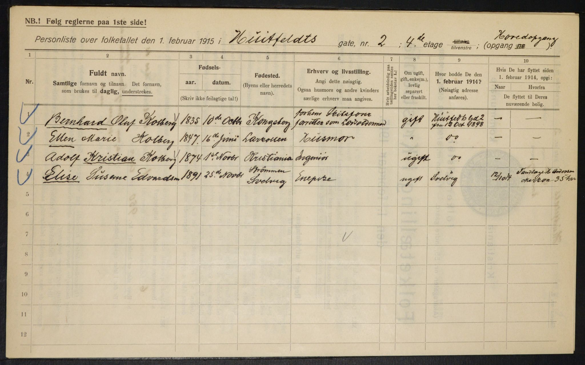 OBA, Municipal Census 1915 for Kristiania, 1915, p. 41127