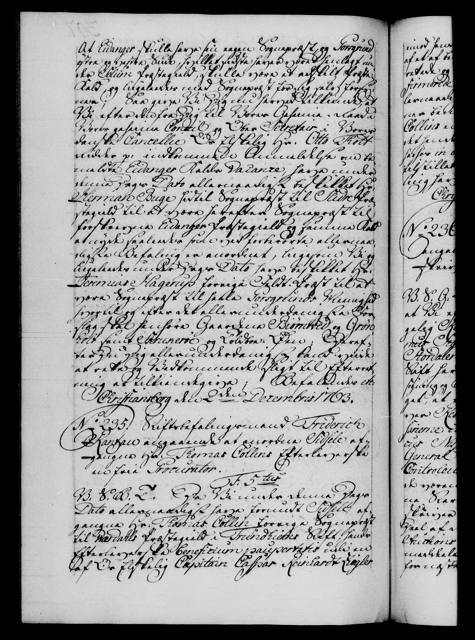 Danske Kanselli 1572-1799, RA/EA-3023/F/Fc/Fca/Fcab/L0037: Norske tegnelser, 1762-1766, p. 307b