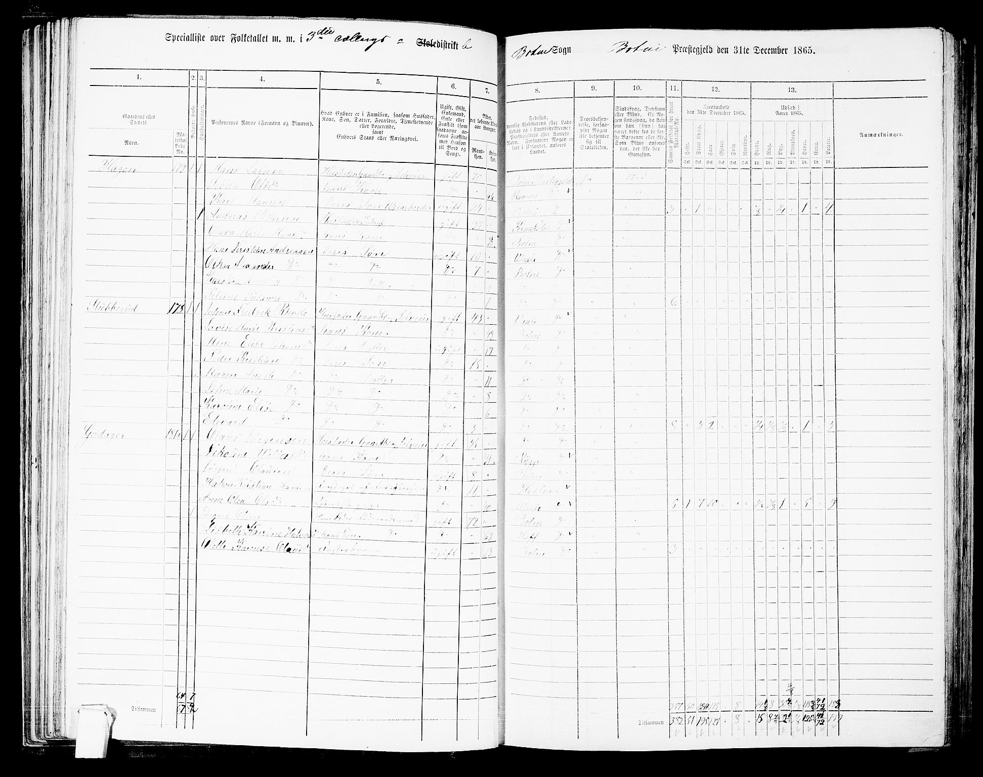 RA, 1865 census for Botne/Botne og Hillestad, 1865, p. 69