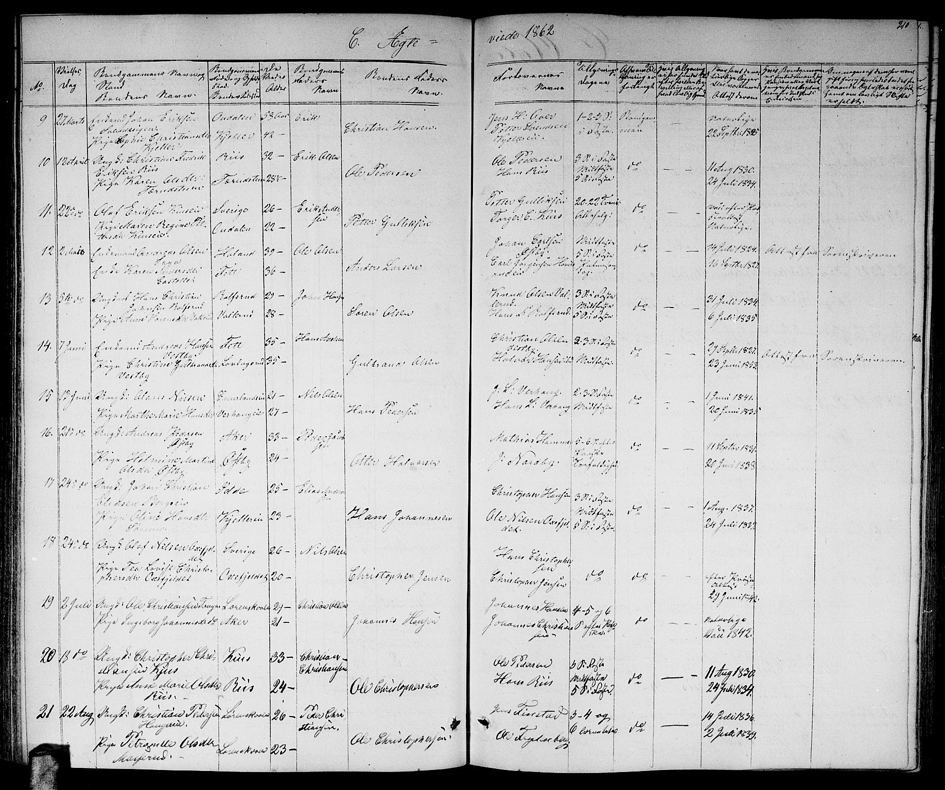 Skedsmo prestekontor Kirkebøker, SAO/A-10033a/G/Ga/L0002: Parish register (copy) no. I 2, 1855-1872, p. 210