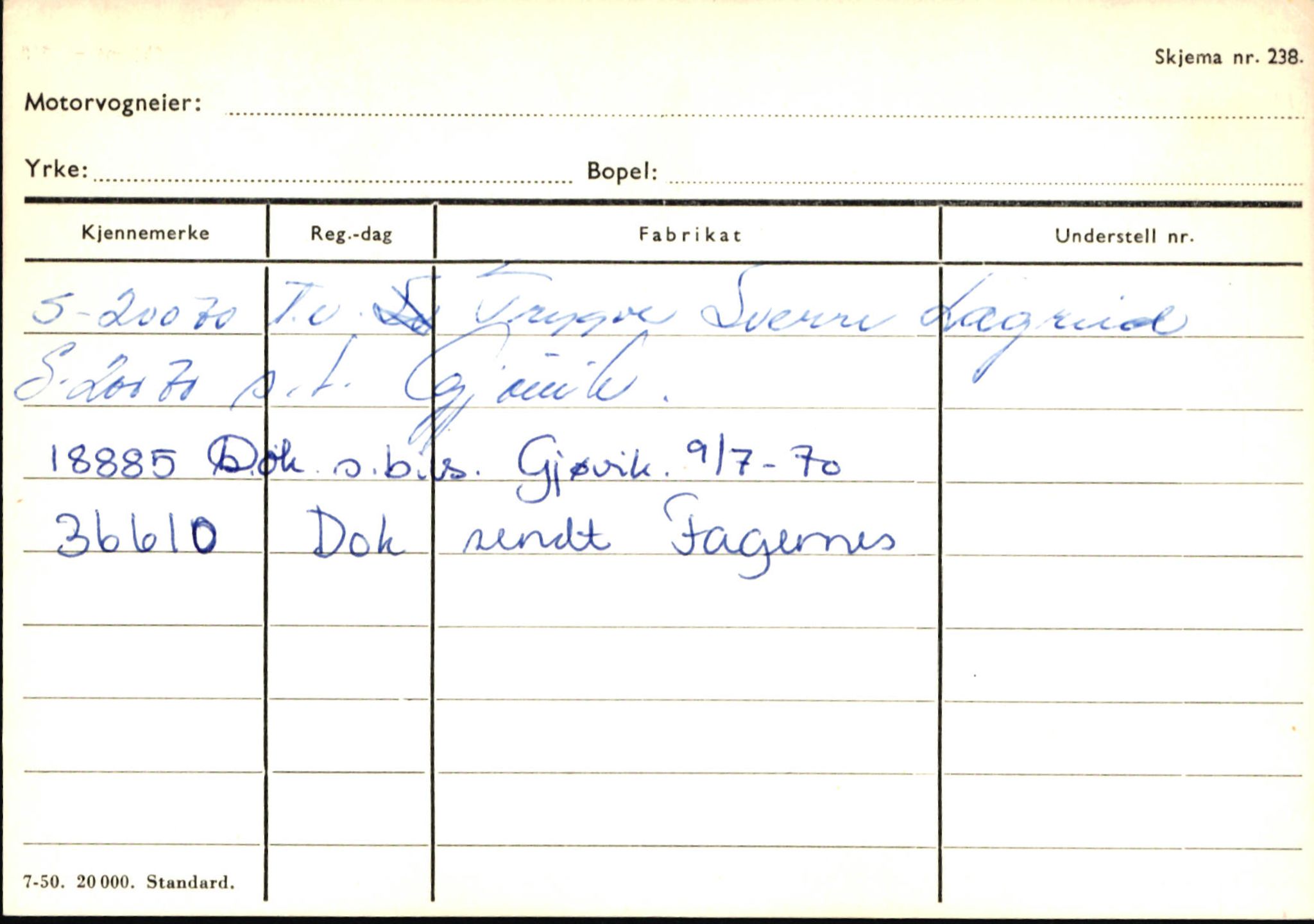 Statens vegvesen, Sogn og Fjordane vegkontor, AV/SAB-A-5301/4/F/L0145: Registerkort Vågsøy S-Å. Årdal I-P, 1945-1975, p. 1474