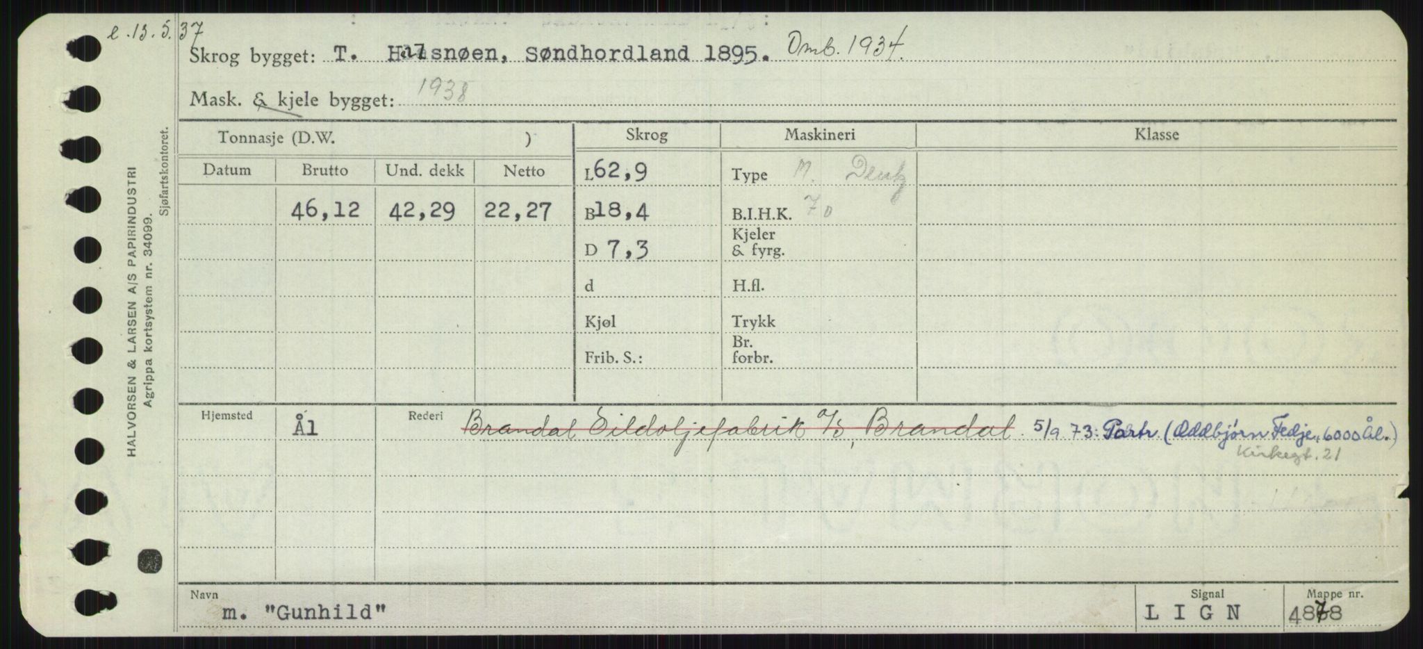 Sjøfartsdirektoratet med forløpere, Skipsmålingen, AV/RA-S-1627/H/Ha/L0002/0002: Fartøy, Eik-Hill / Fartøy, G-Hill, p. 329