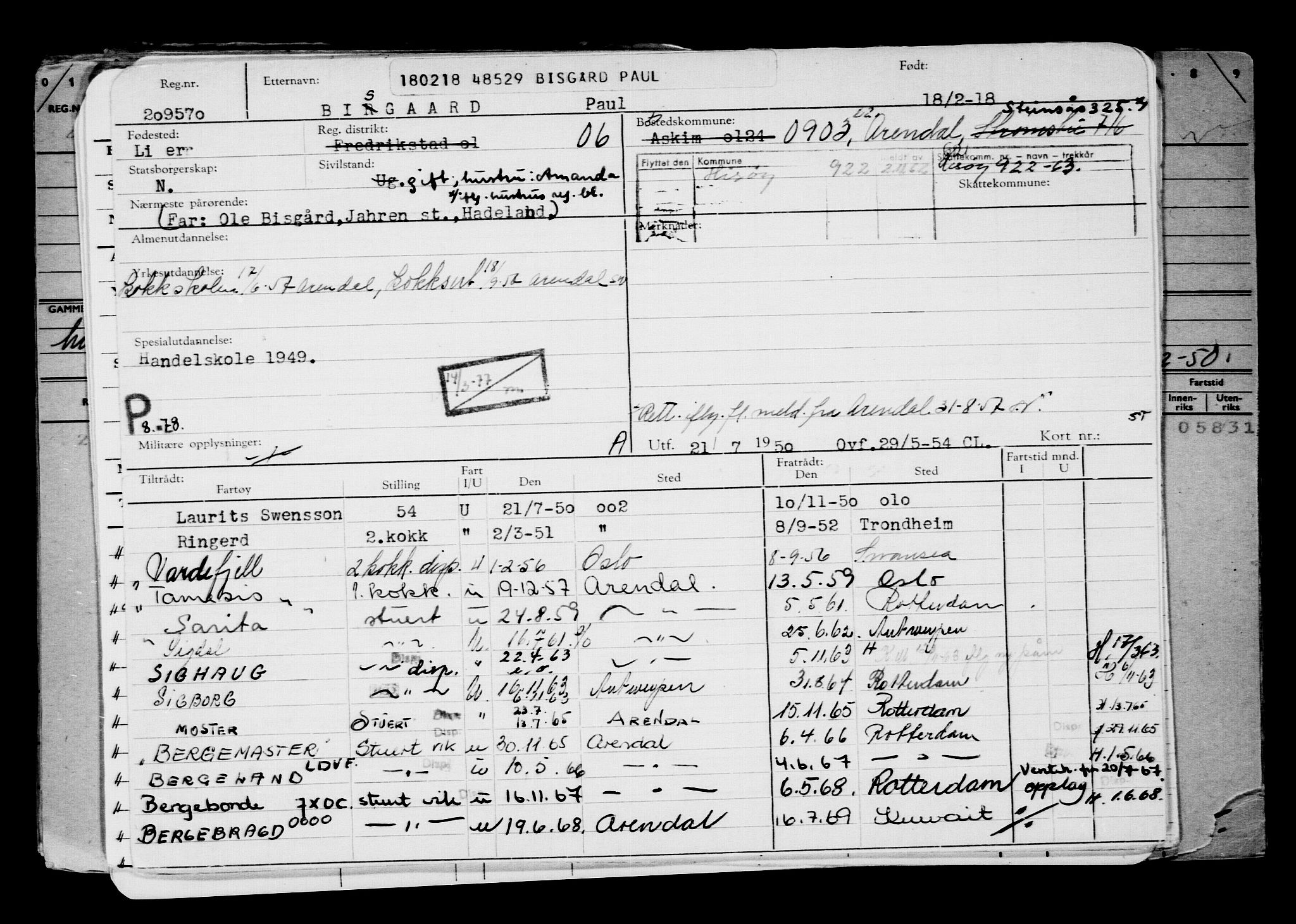 Direktoratet for sjømenn, AV/RA-S-3545/G/Gb/L0155: Hovedkort, 1918, p. 597