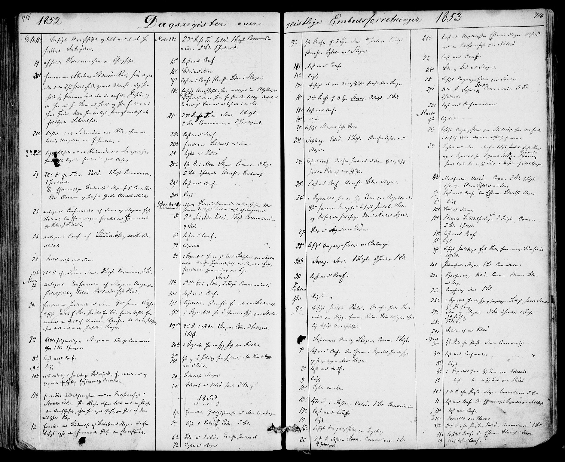 Sem kirkebøker, SAKO/A-5/F/Fa/L0006: Parish register (official) no. I 6, 1843-1855, p. 715-716