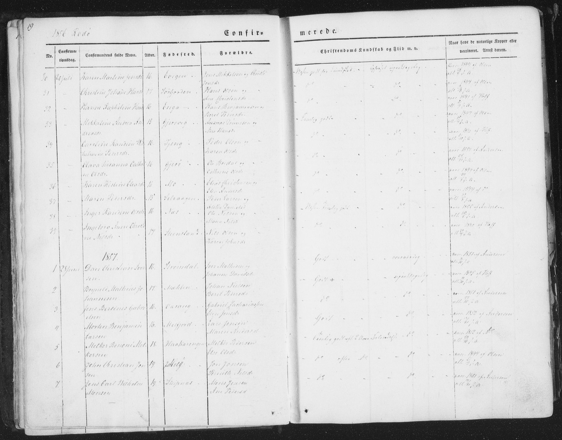 Ministerialprotokoller, klokkerbøker og fødselsregistre - Nordland, AV/SAT-A-1459/841/L0604: Parish register (official) no. 841A09 /1, 1845-1862, p. 19