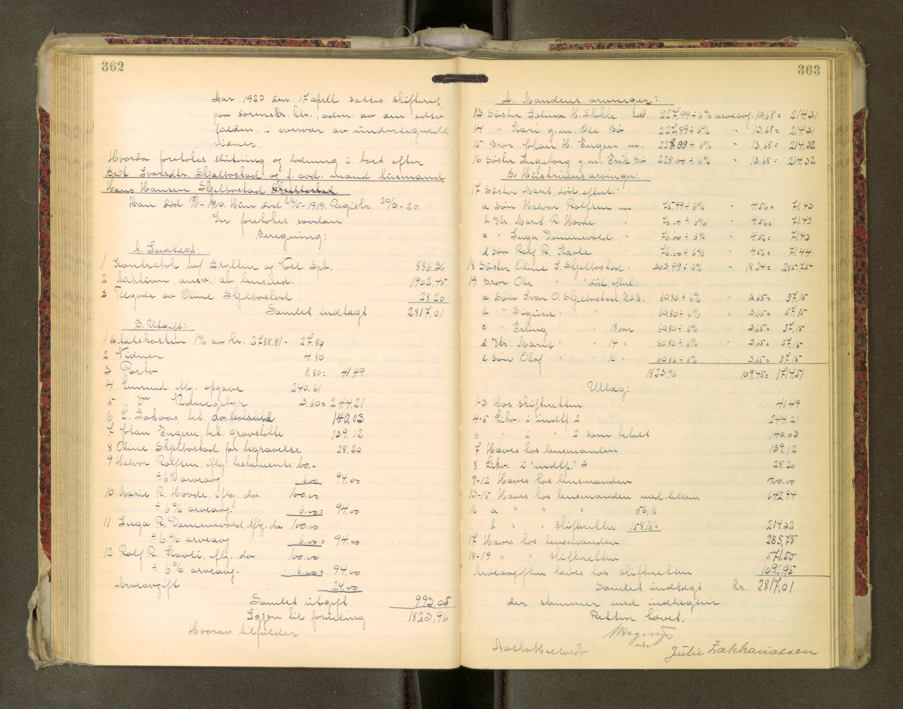 Romsdal sorenskriveri, AV/SAT-A-4149/1/3/3A/L0022: Skifteutlodnings Protokoll, 1920-1924, p. 362-363