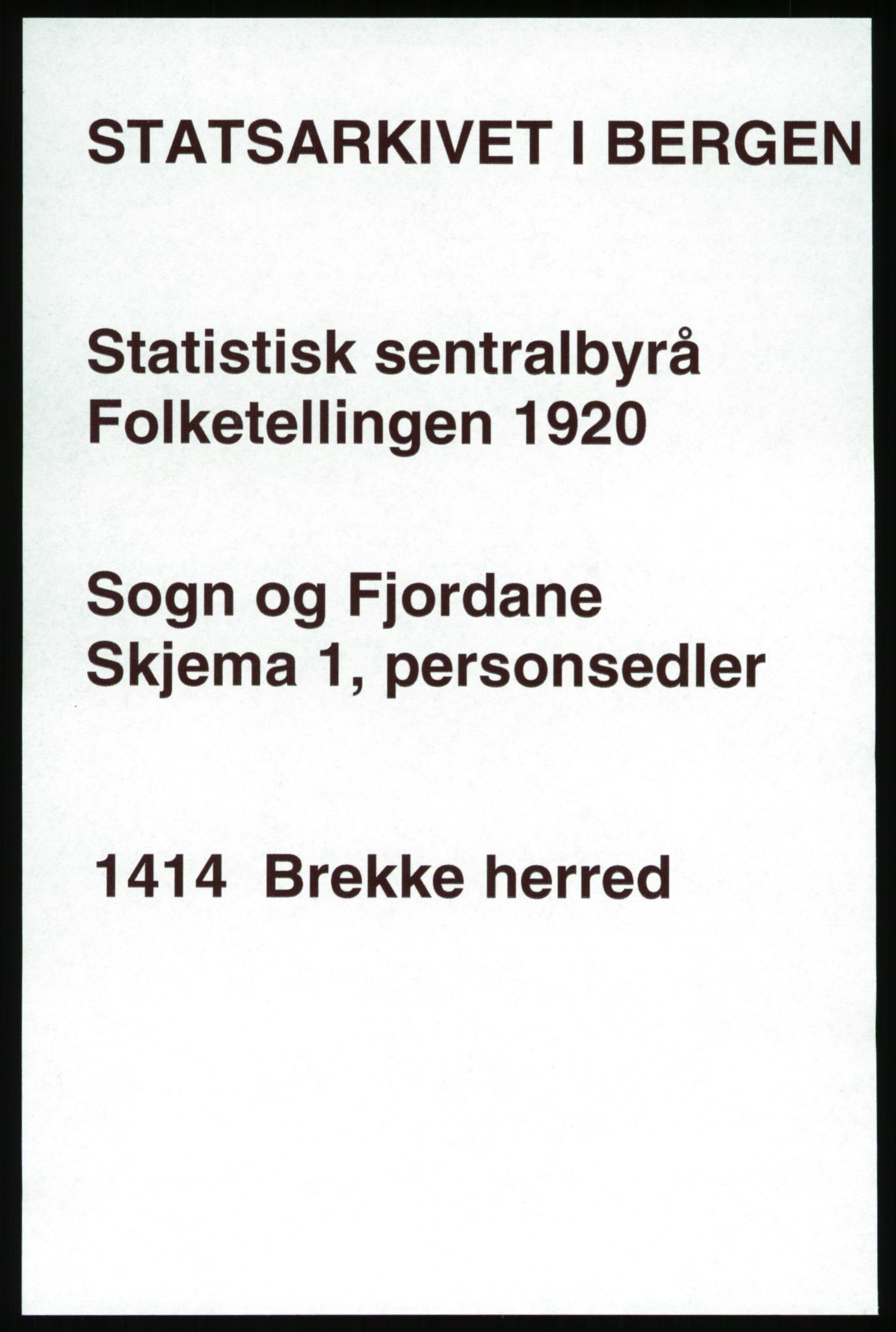 SAB, 1920 census for Brekke, 1920, p. 328