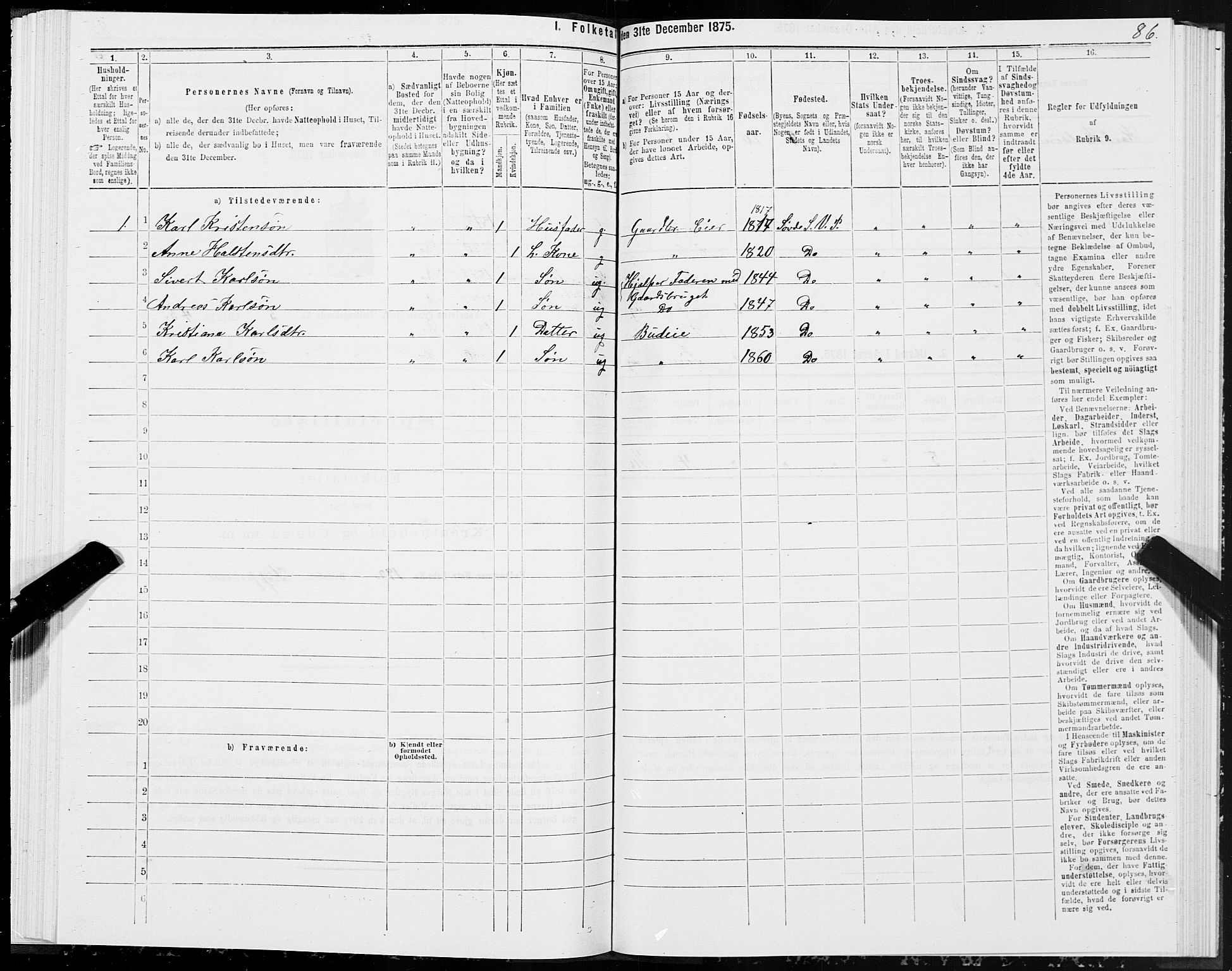 SAT, 1875 census for 1511P Vanylven, 1875, p. 3086