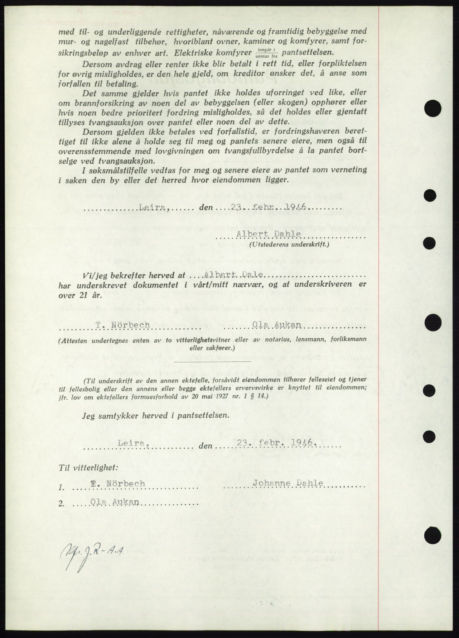 Nordmøre sorenskriveri, AV/SAT-A-4132/1/2/2Ca: Mortgage book no. B93b, 1946-1946, Diary no: : 316/1946