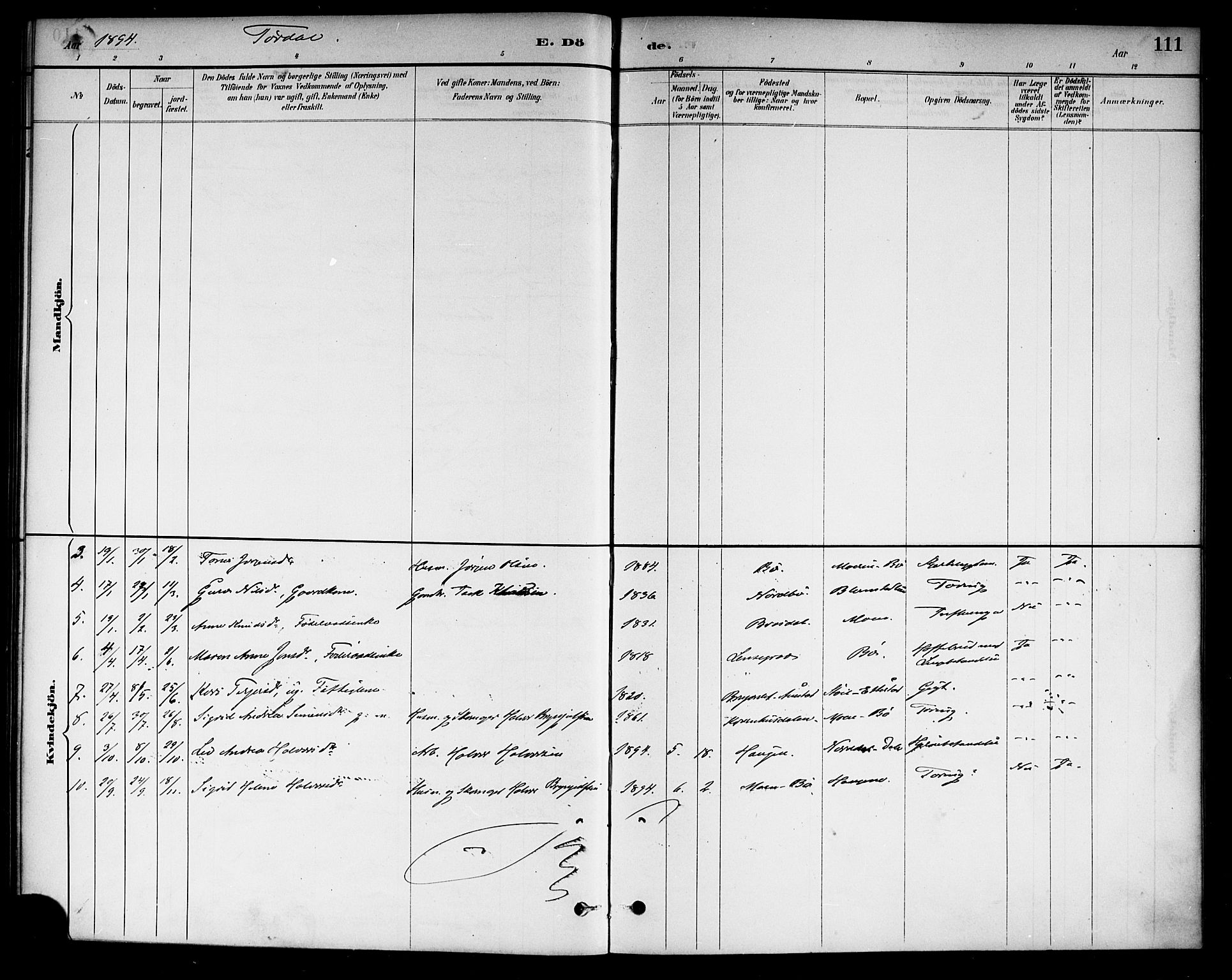 Drangedal kirkebøker, SAKO/A-258/F/Fa/L0011: Parish register (official) no. 11 /2, 1885-1894, p. 111