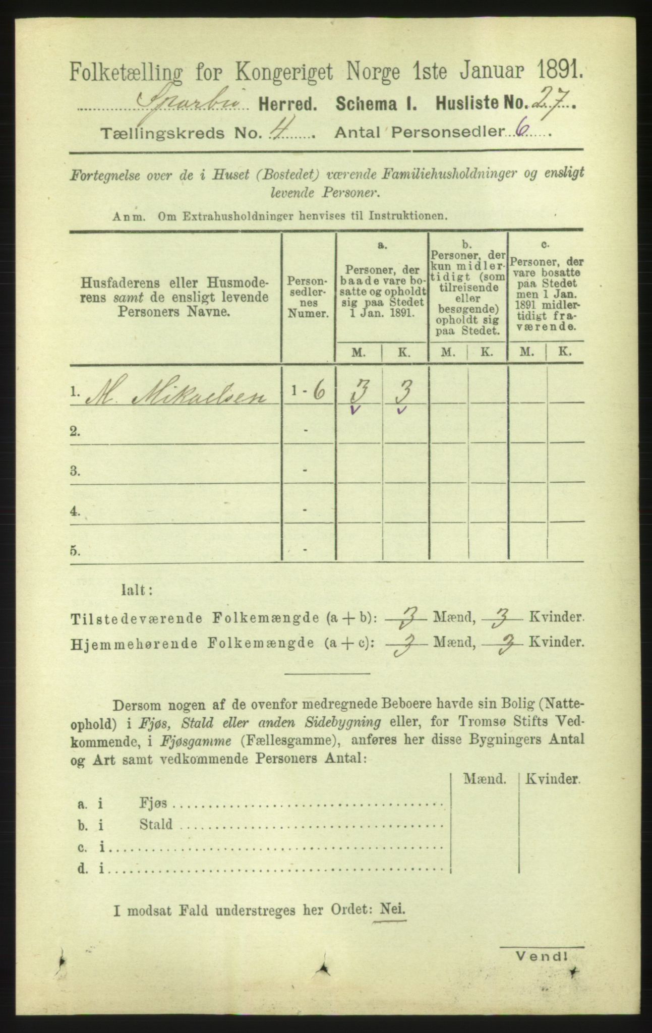 RA, 1891 census for 1731 Sparbu, 1891, p. 1348