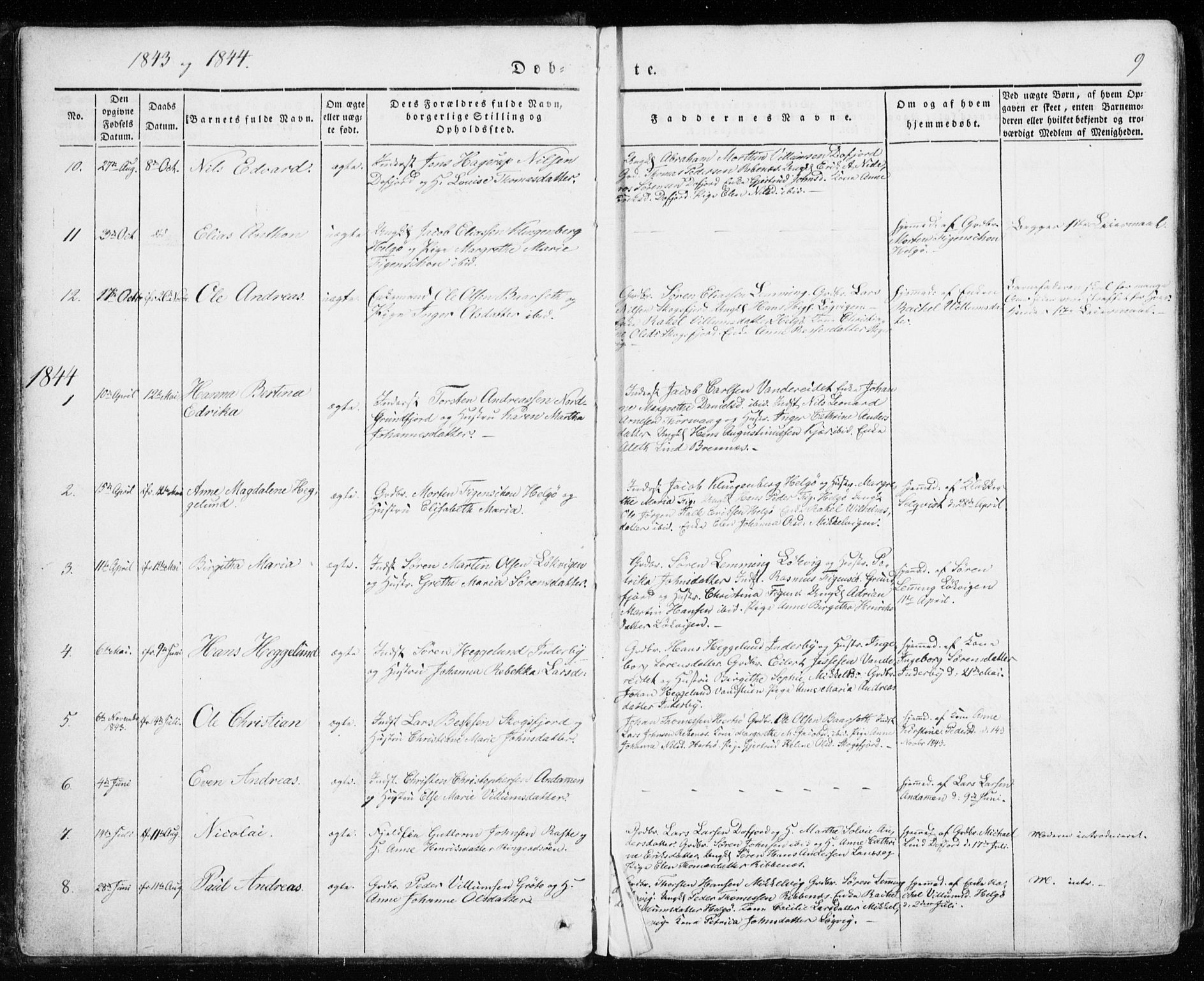 Karlsøy sokneprestembete, SATØ/S-1299/H/Ha/Haa/L0009kirke: Parish register (official) no. 9, 1838-1867, p. 9
