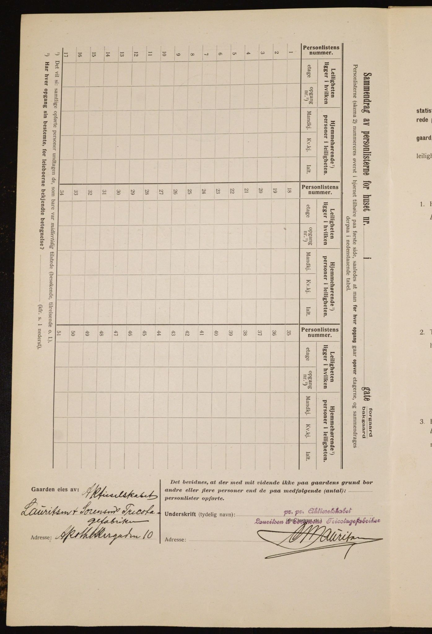 OBA, Municipal Census 1912 for Kristiania, 1912, p. 1371