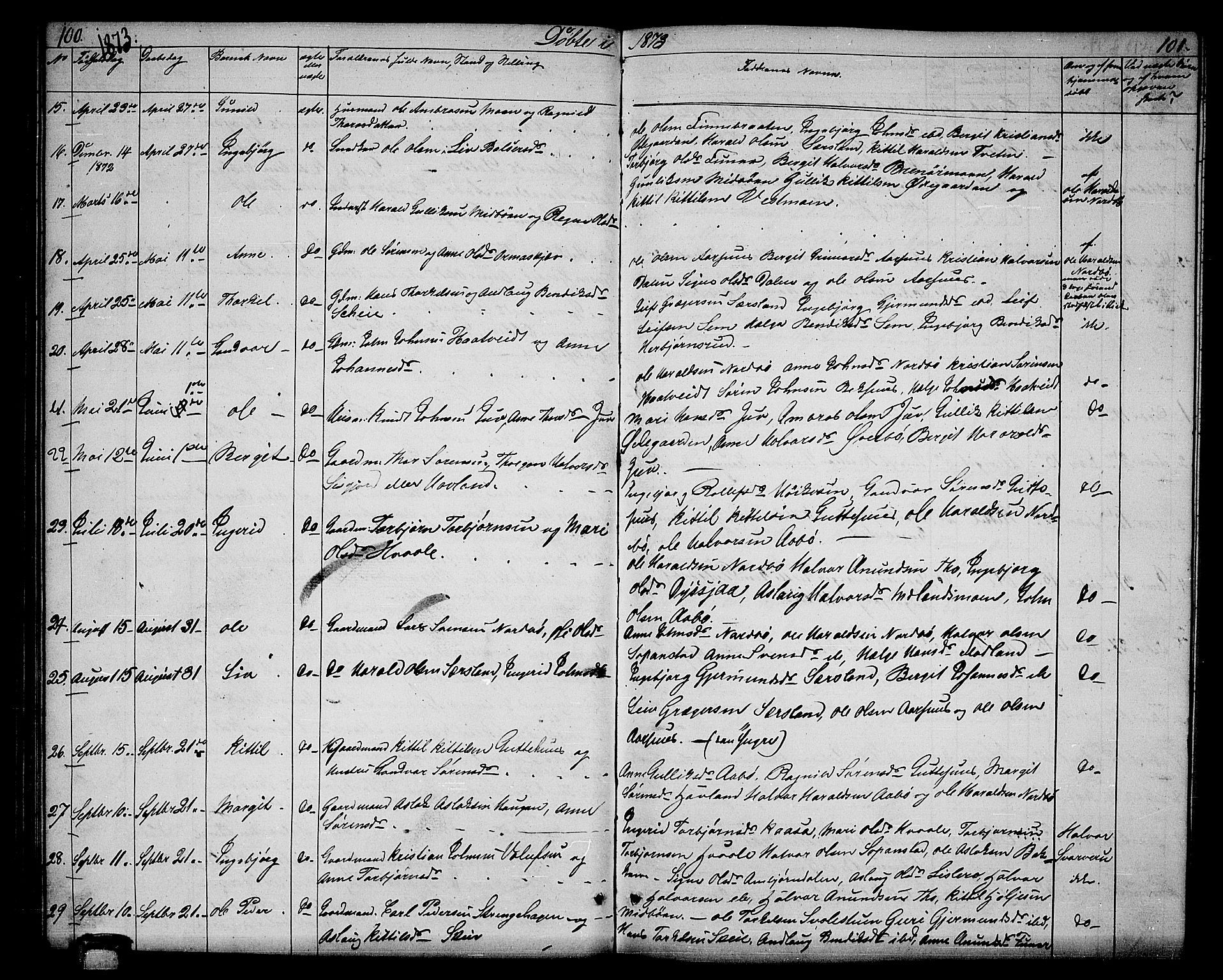 Hjartdal kirkebøker, SAKO/A-270/G/Ga/L0002: Parish register (copy) no. I 2, 1854-1888, p. 100-101