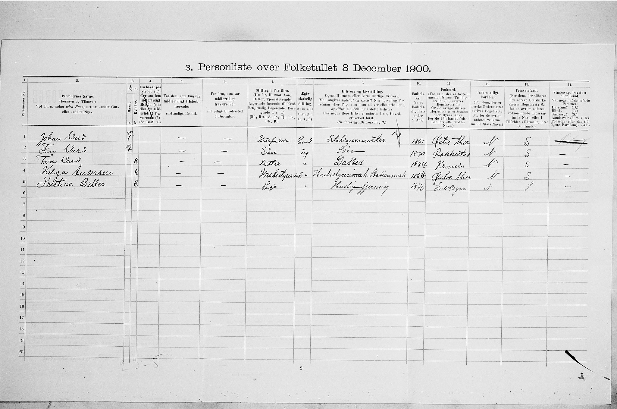 SAO, 1900 census for Kristiania, 1900, p. 61317