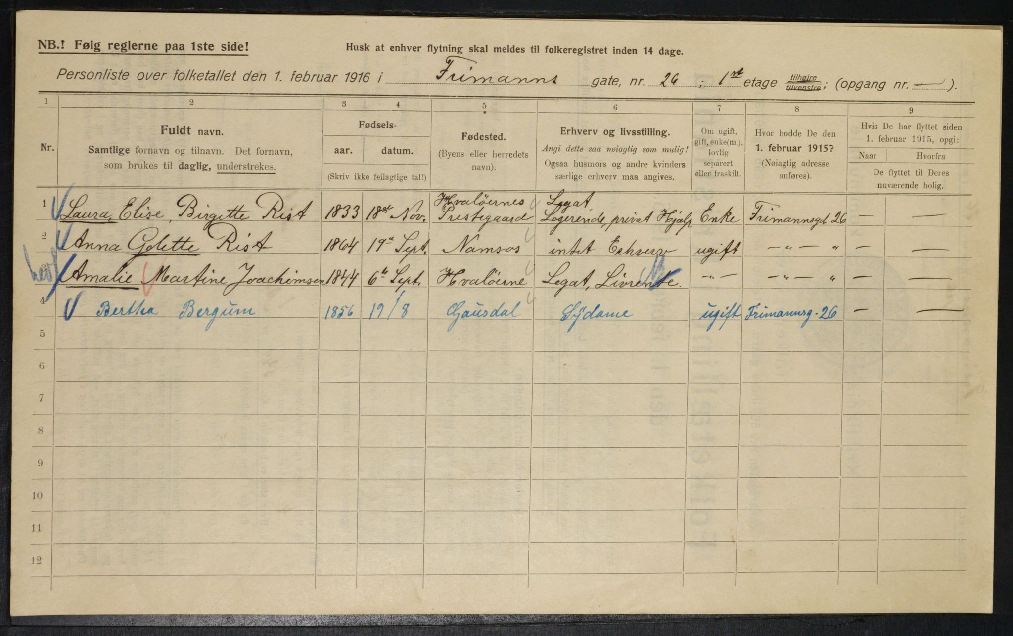 OBA, Municipal Census 1916 for Kristiania, 1916, p. 27592