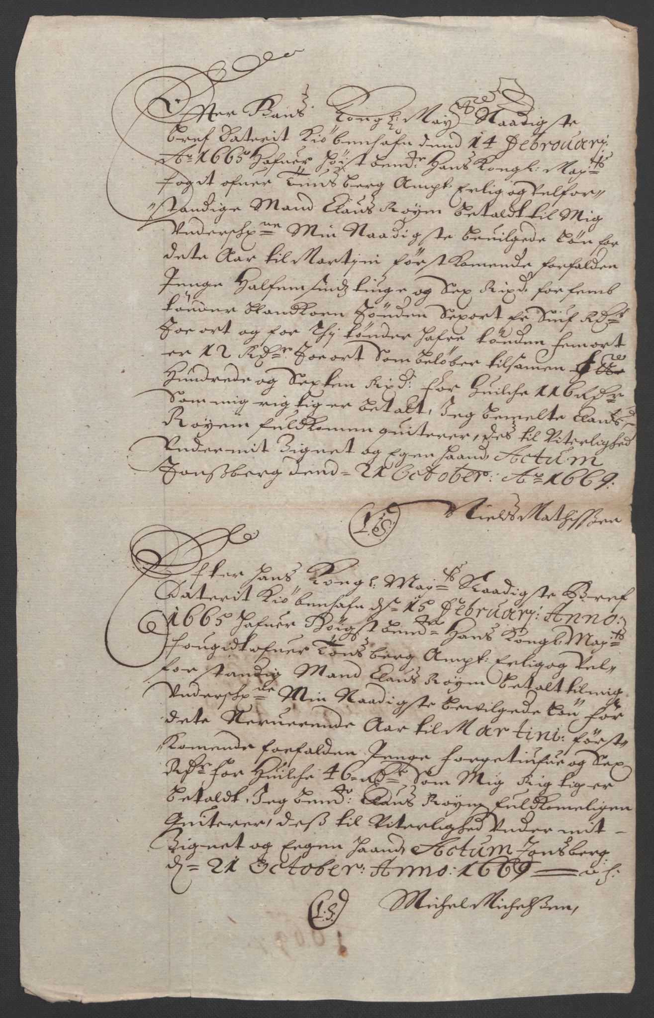 Rentekammeret inntil 1814, Reviderte regnskaper, Fogderegnskap, AV/RA-EA-4092/R32/L1842: Fogderegnskap Jarlsberg grevskap, 1664-1673, p. 154