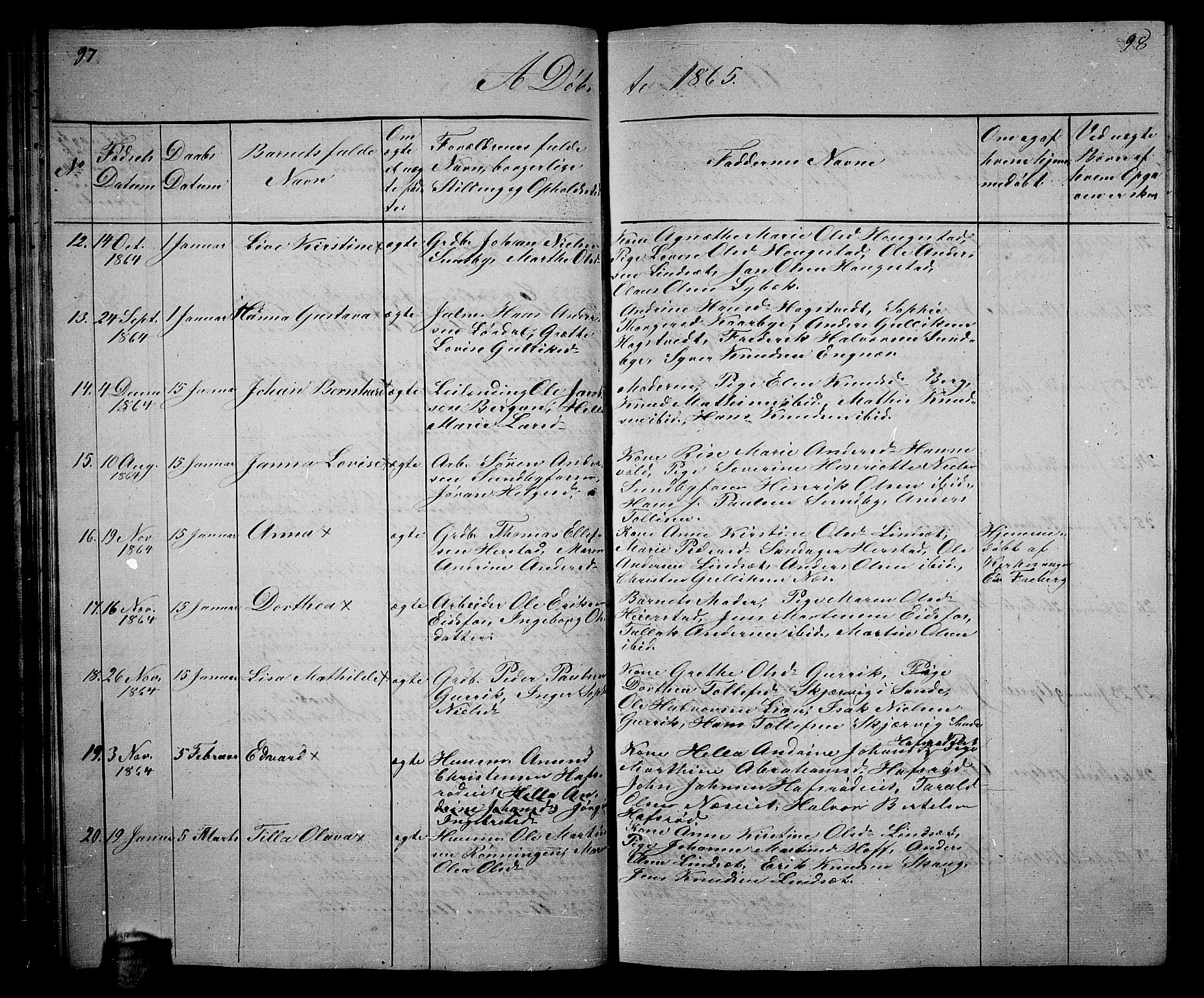 Hof kirkebøker, AV/SAKO-A-64/G/Ga/L0002: Parish register (copy) no. I 2, 1859-1873, p. 97-98