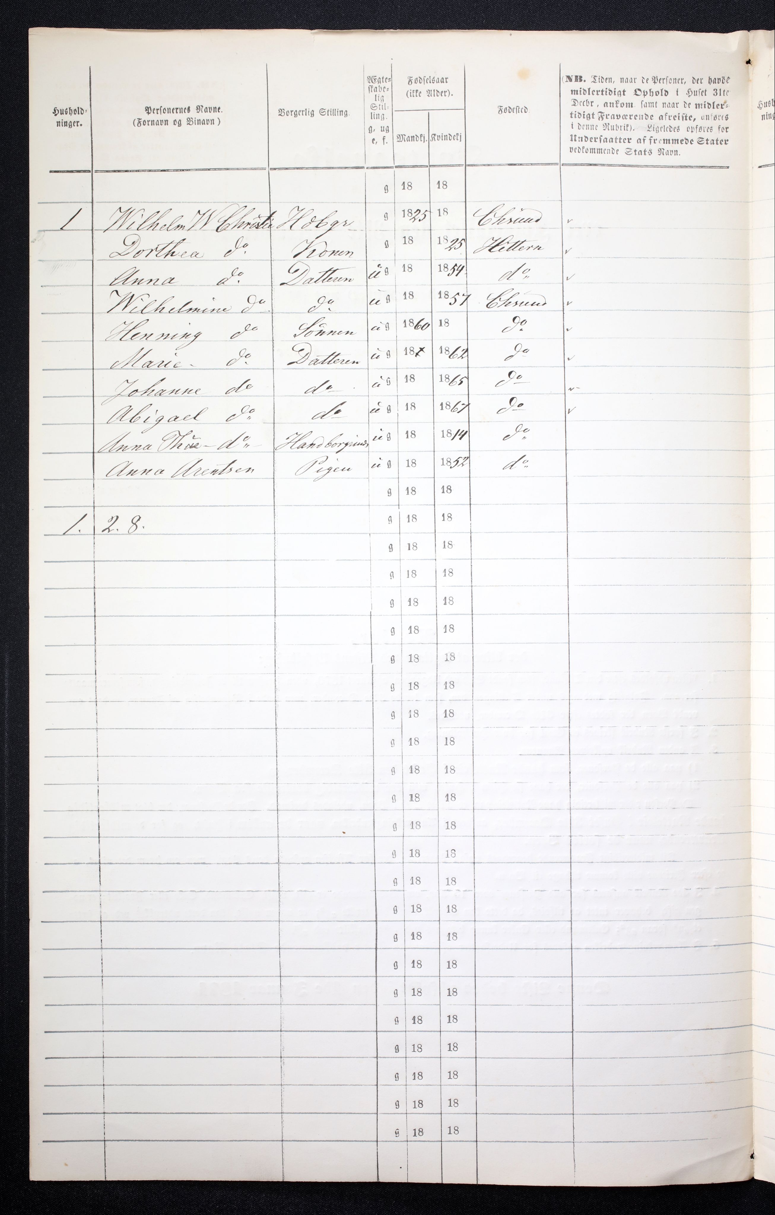 RA, 1870 census for 1503 Kristiansund, 1870, p. 6