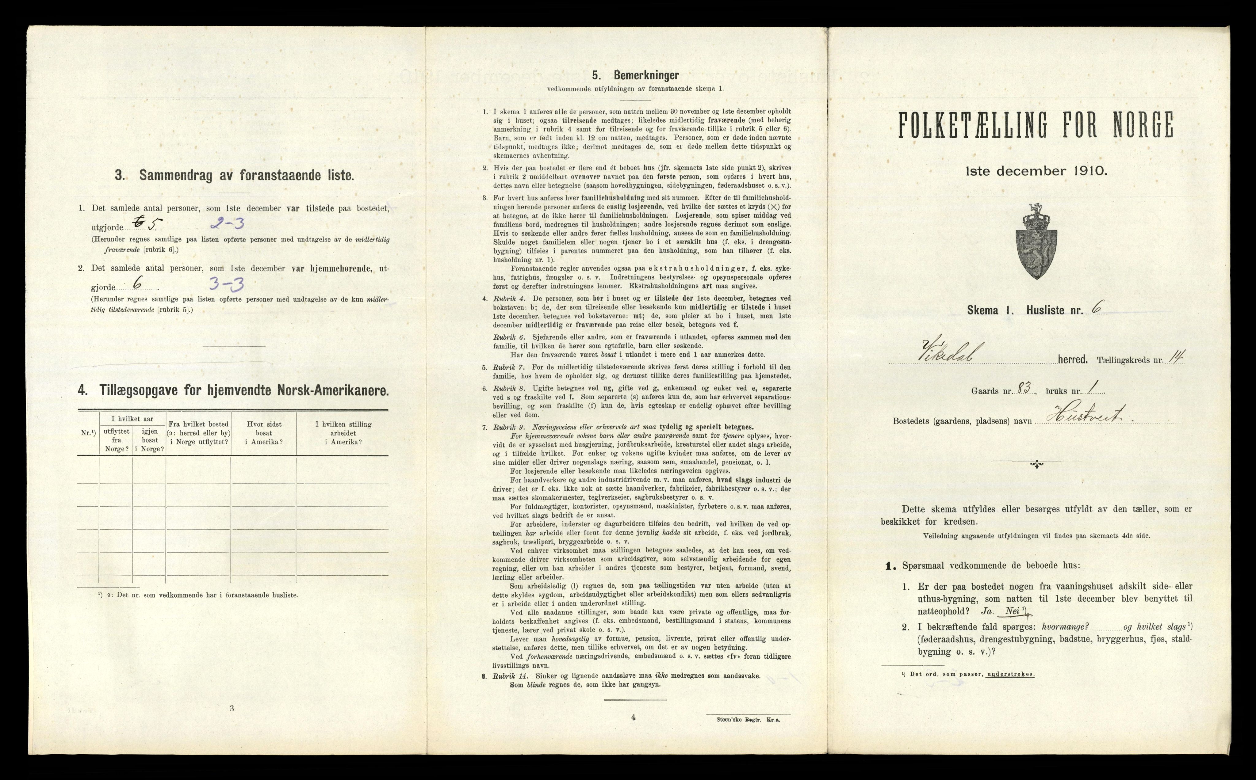 RA, 1910 census for Vikedal, 1910, p. 891