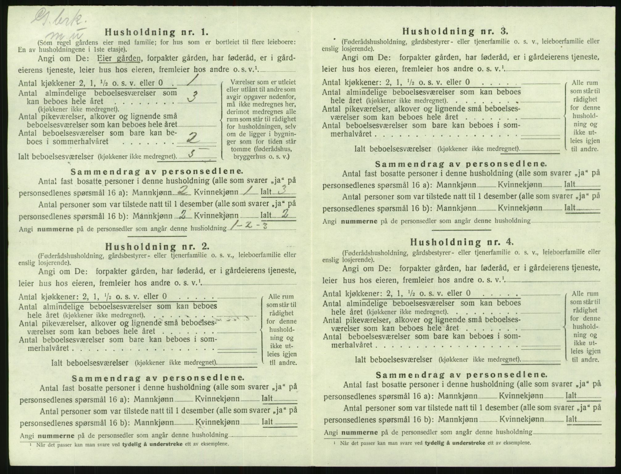 SAK, 1920 census for Mykland, 1920, p. 157