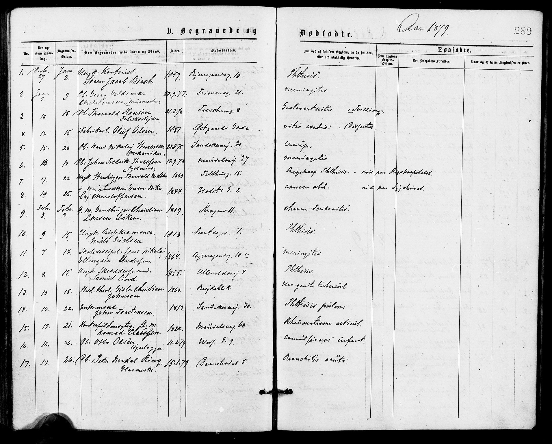 Gamle Aker prestekontor Kirkebøker, SAO/A-10617a/G/L0004: Parish register (copy) no. 4, 1875-1879, p. 289