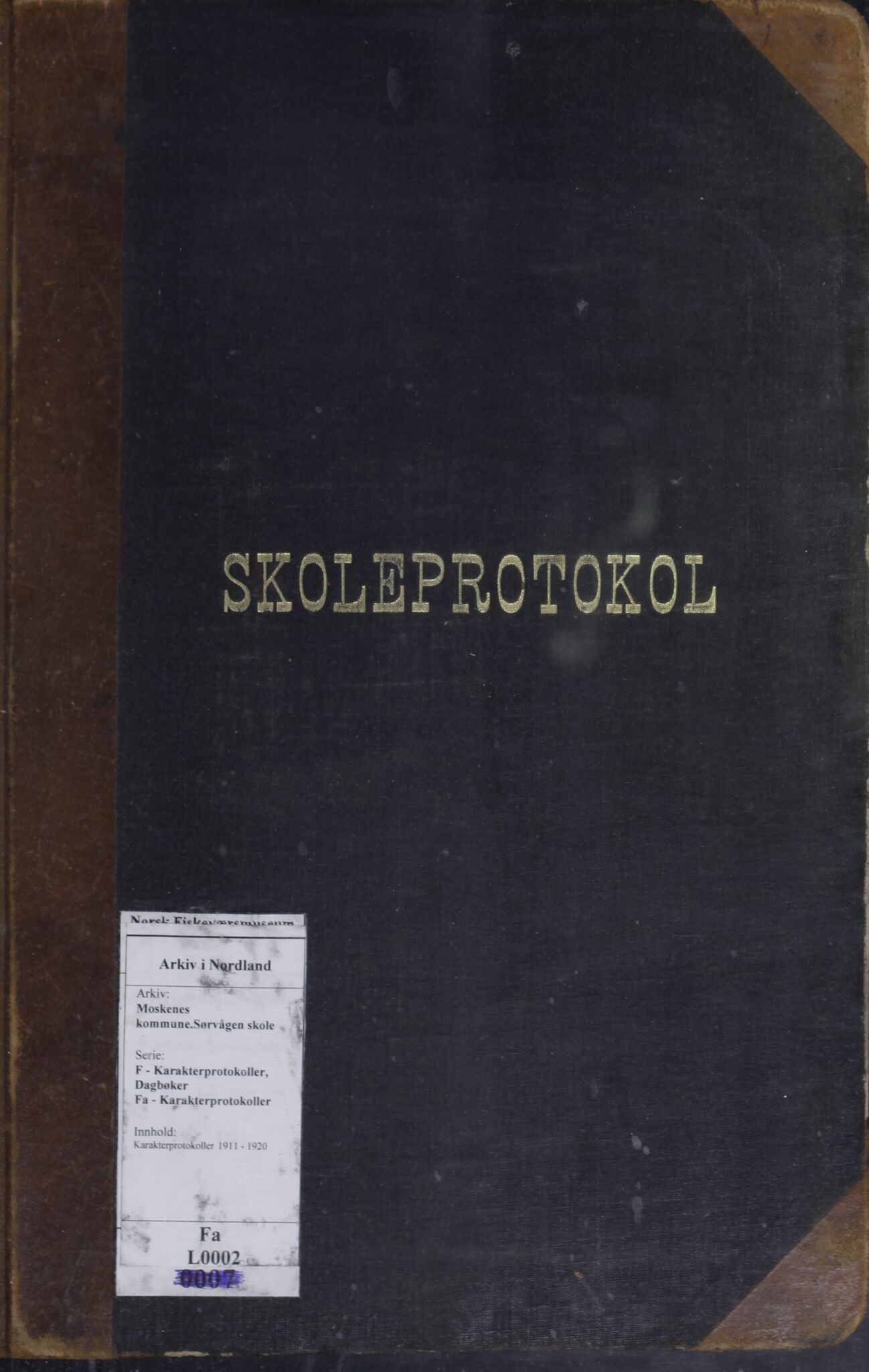 Moskenes kommune. Sørvågen skole, AIN/K-18740.510.02/F/Fa/L0002: Karakterprotokoller, 1911-1920